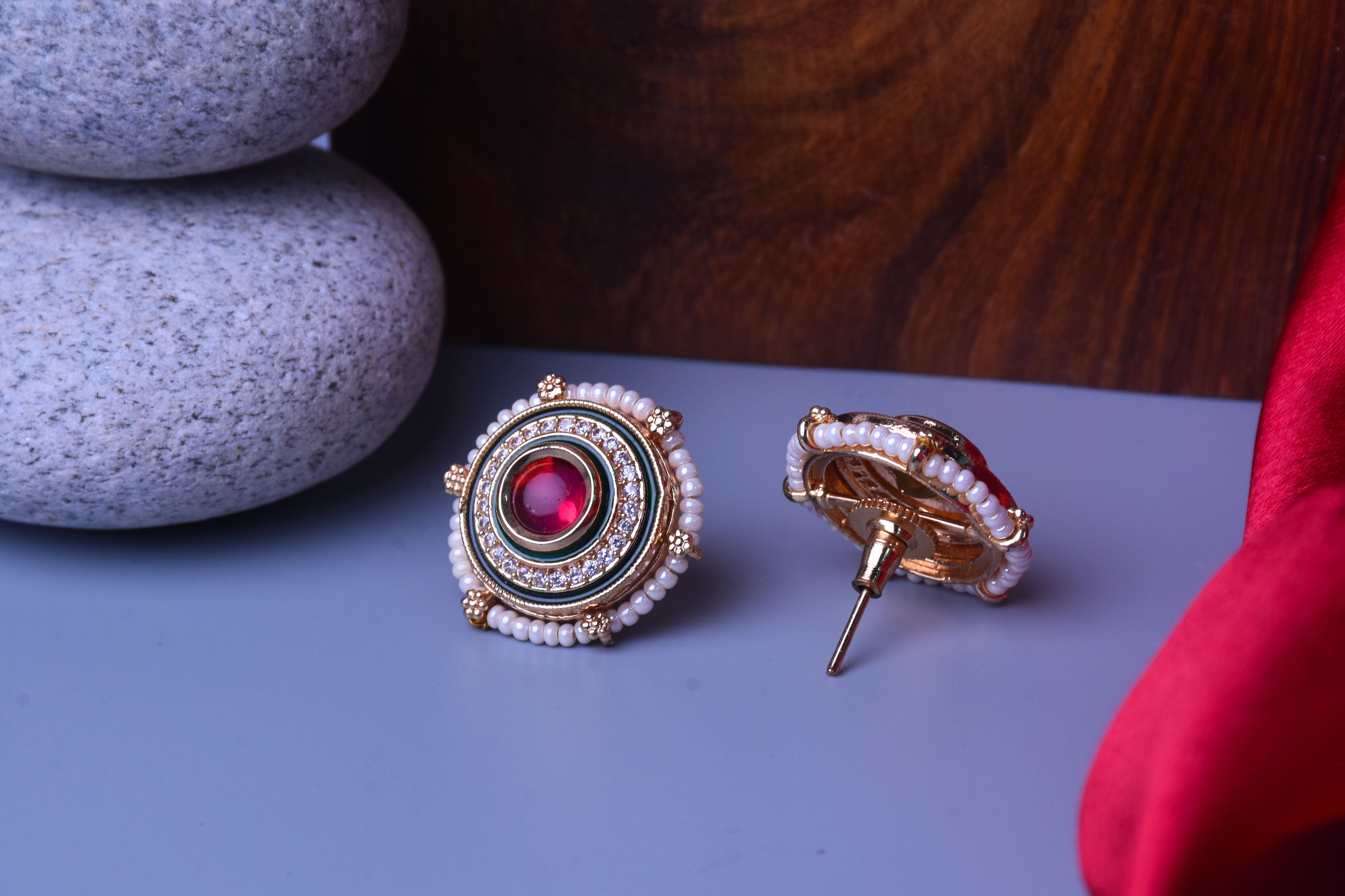 Rupanjali Kundan Rupy Stud Earrings
