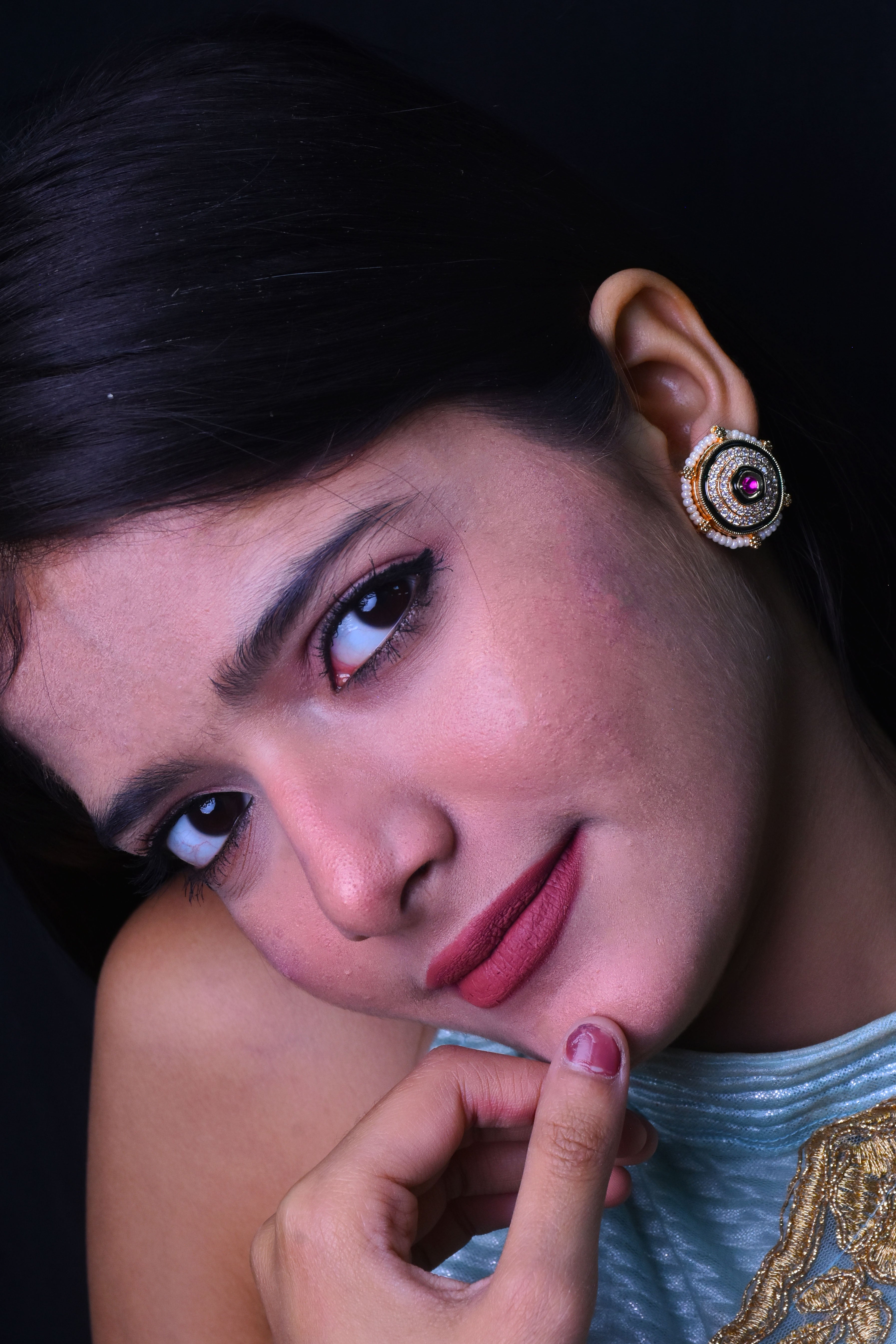Rupashi Kundan Gold Plated Stud Earrings