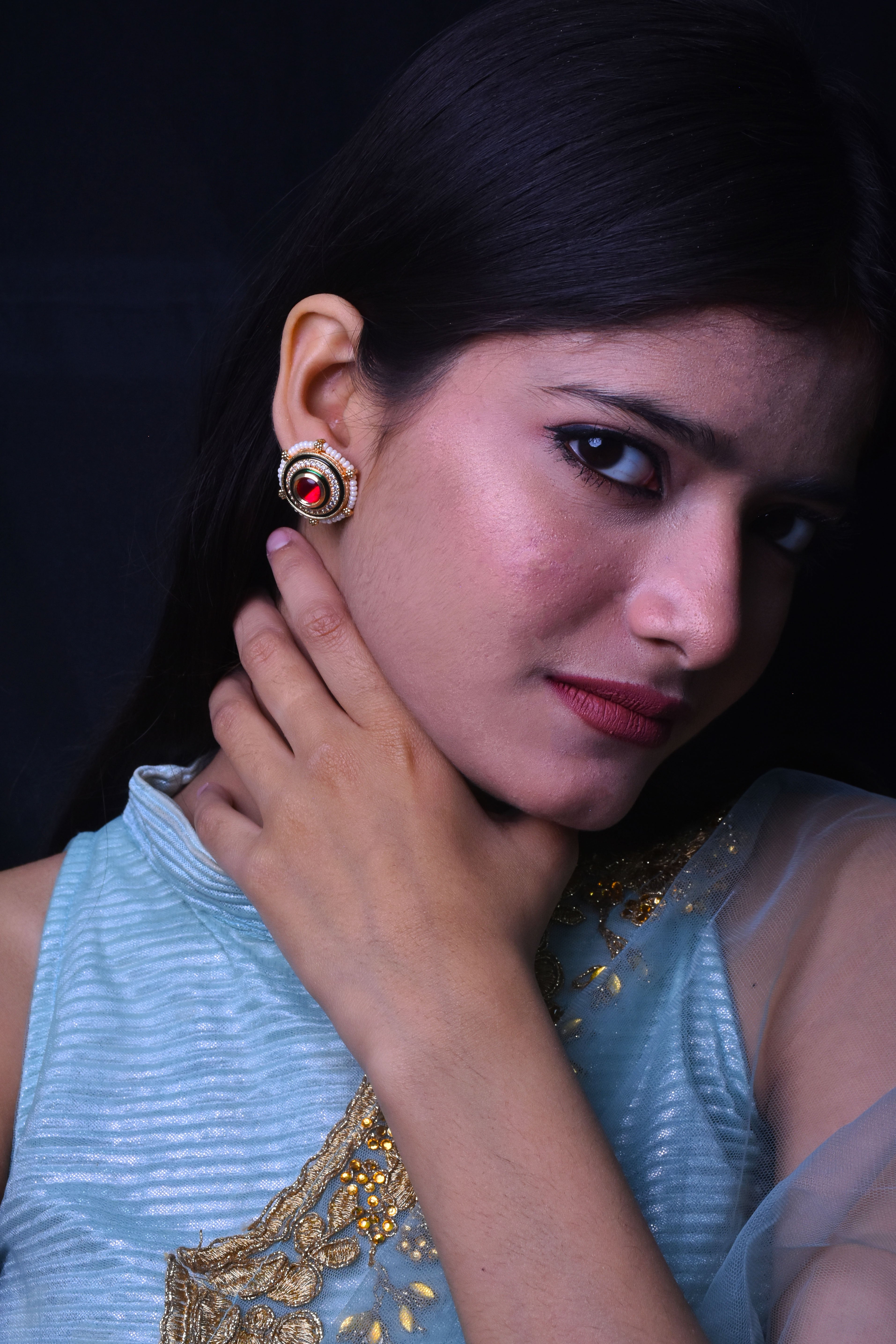 Rupanjali Kundan Rupy Stud Earrings