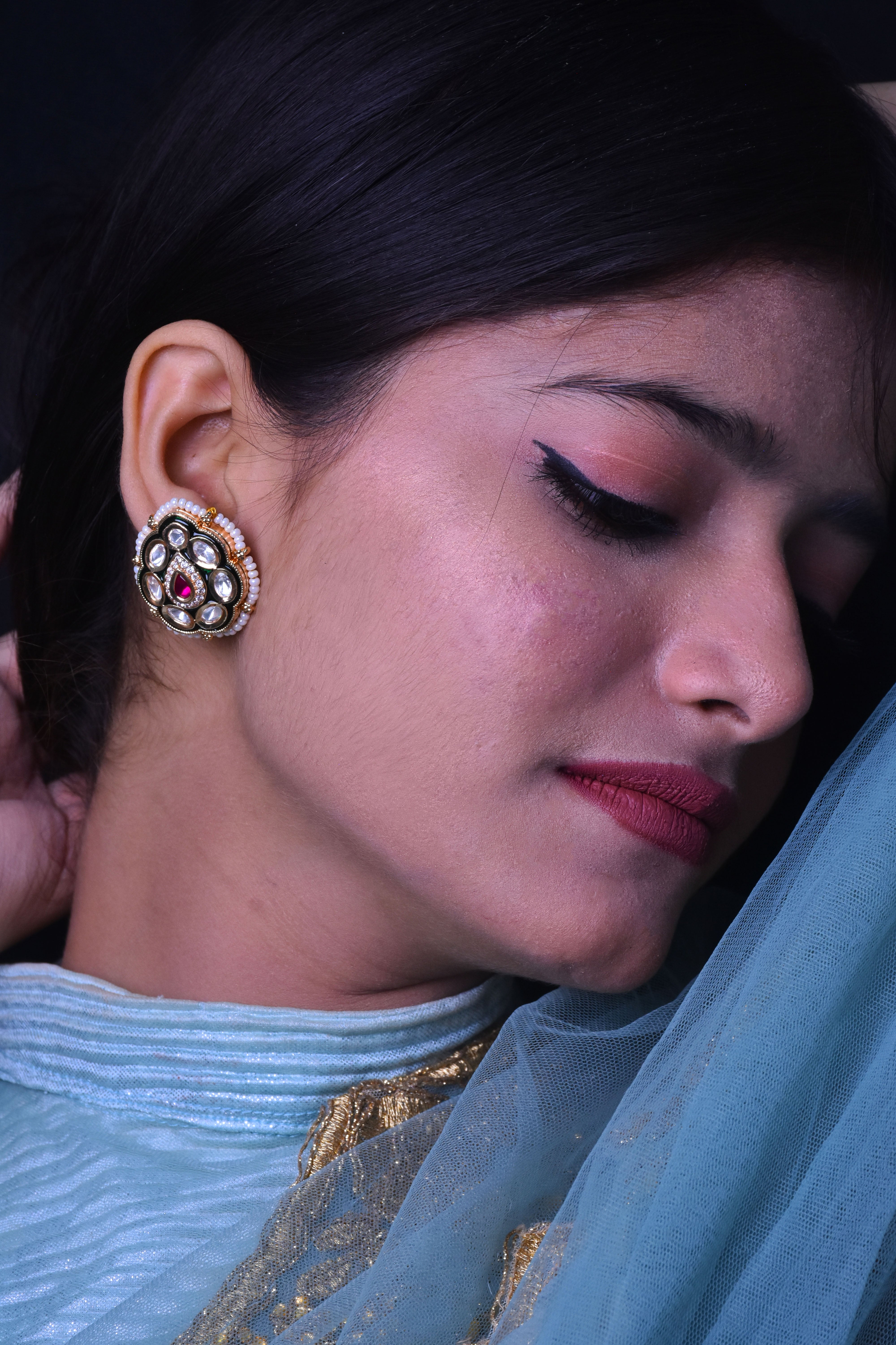 Meera Kundan Stud Earrings
