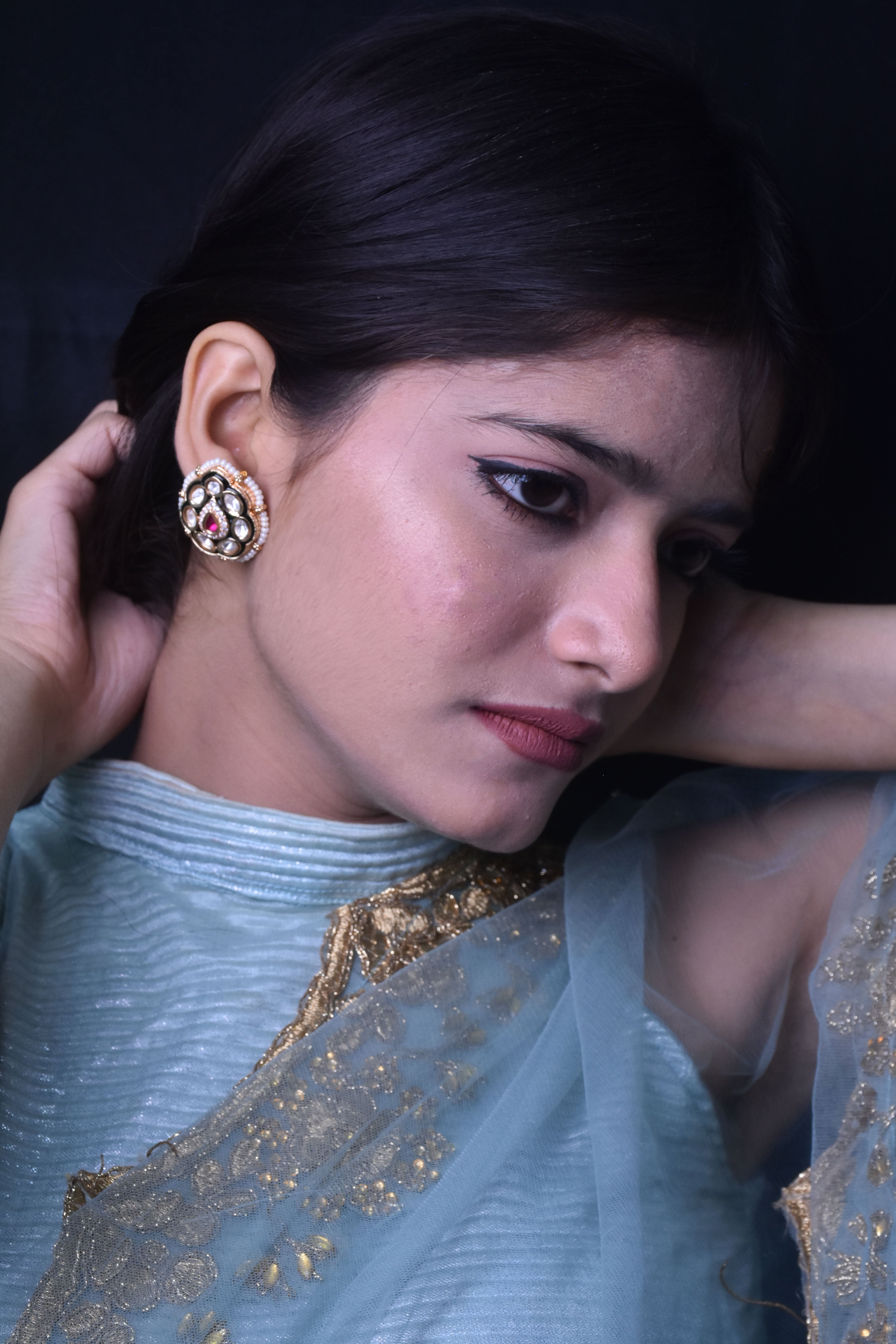 Meera Kundan Stud Earrings