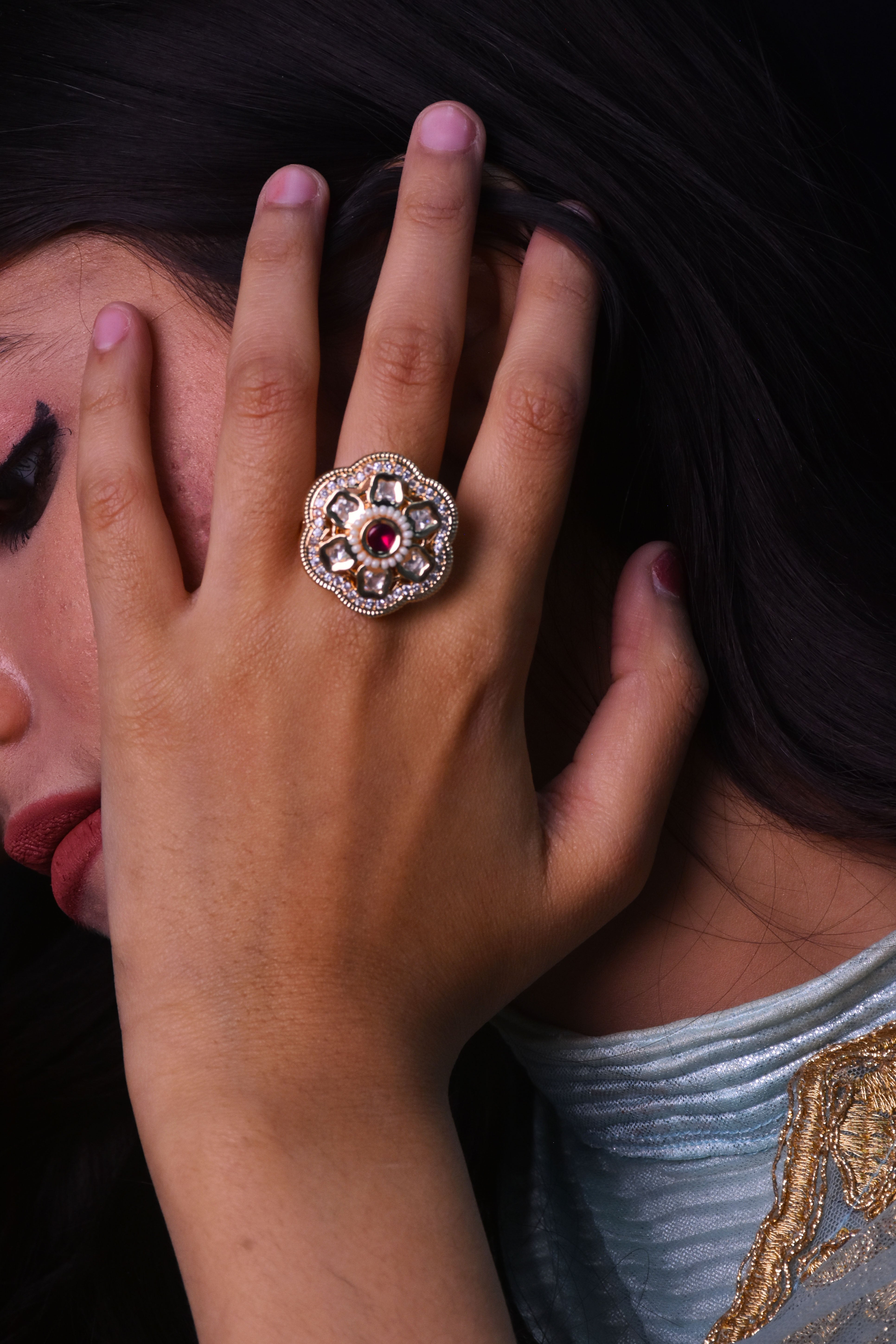 Mumtaz Kundan Meenakari Ring