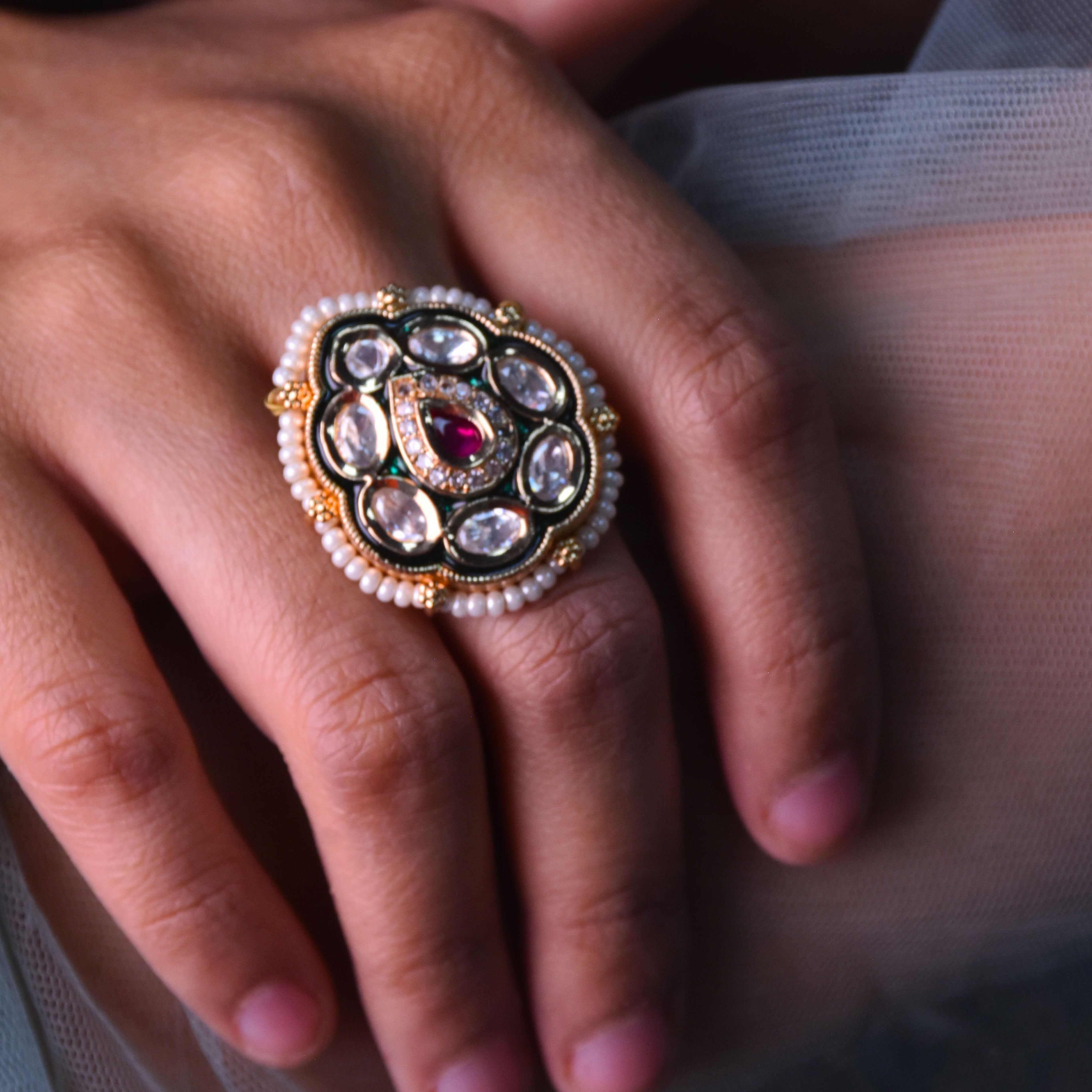 Tisha Kundan Ring