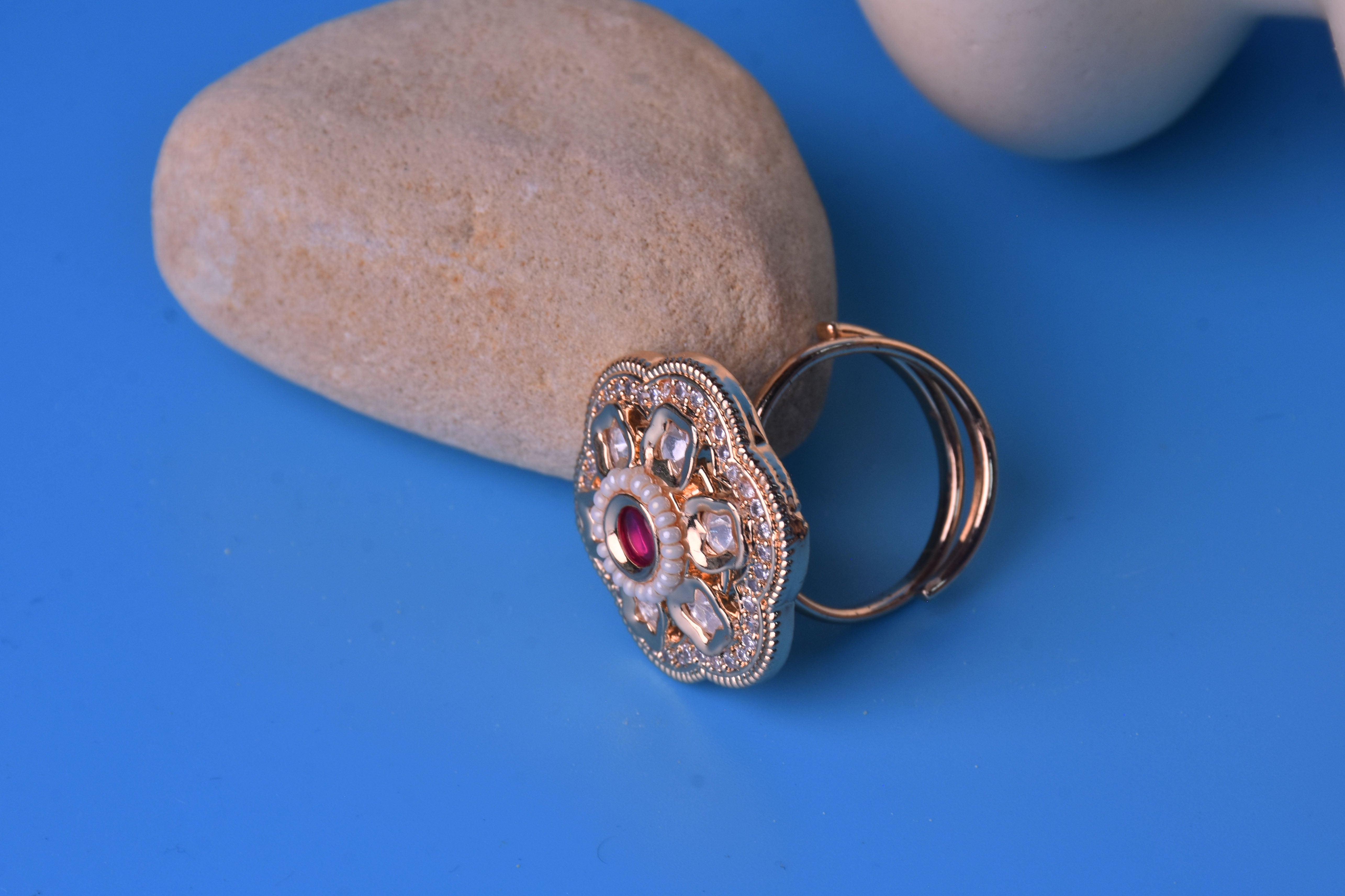Mumtaz Kundan Meenakari Ring