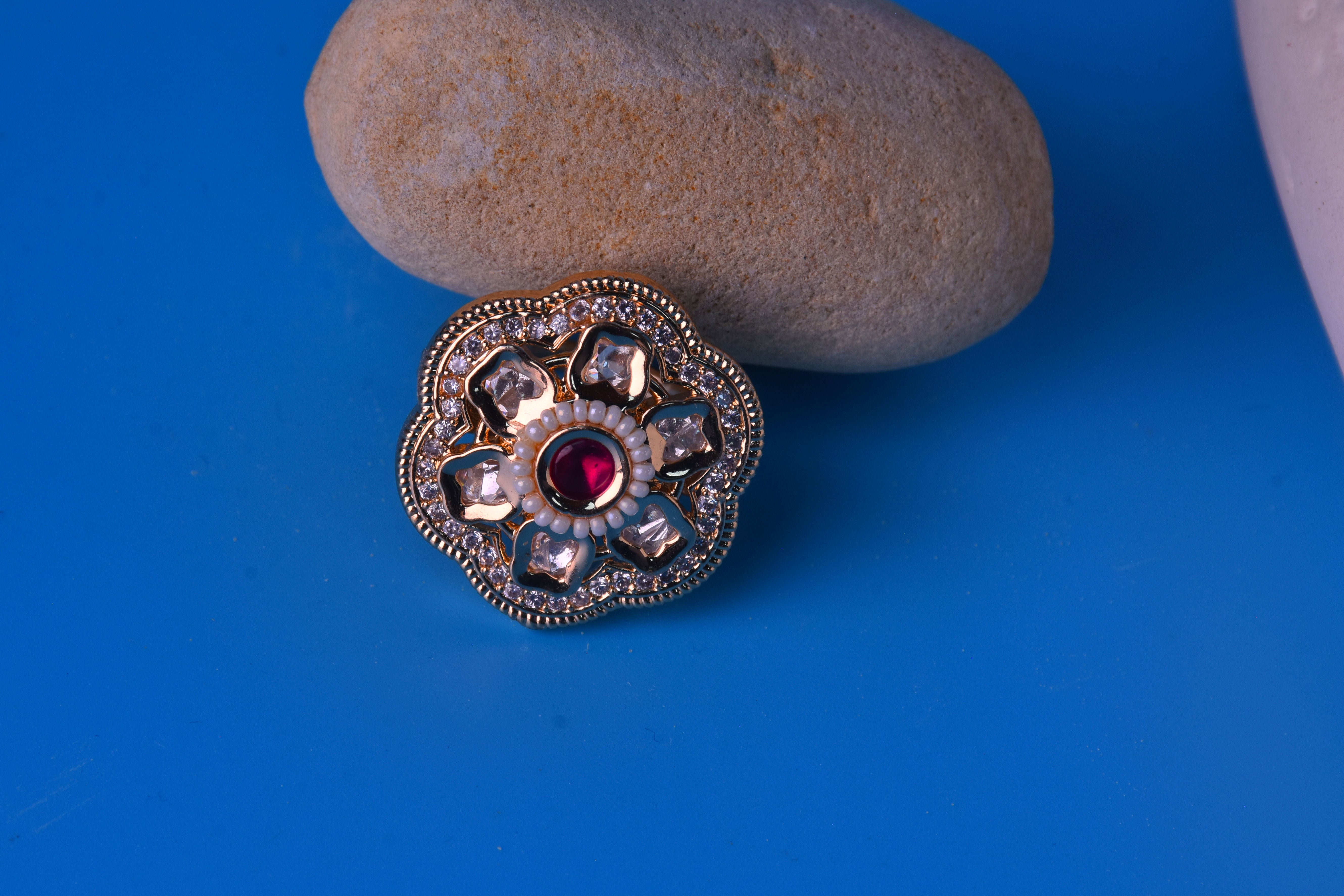 Mumtaz Kundan Meenakari Ring