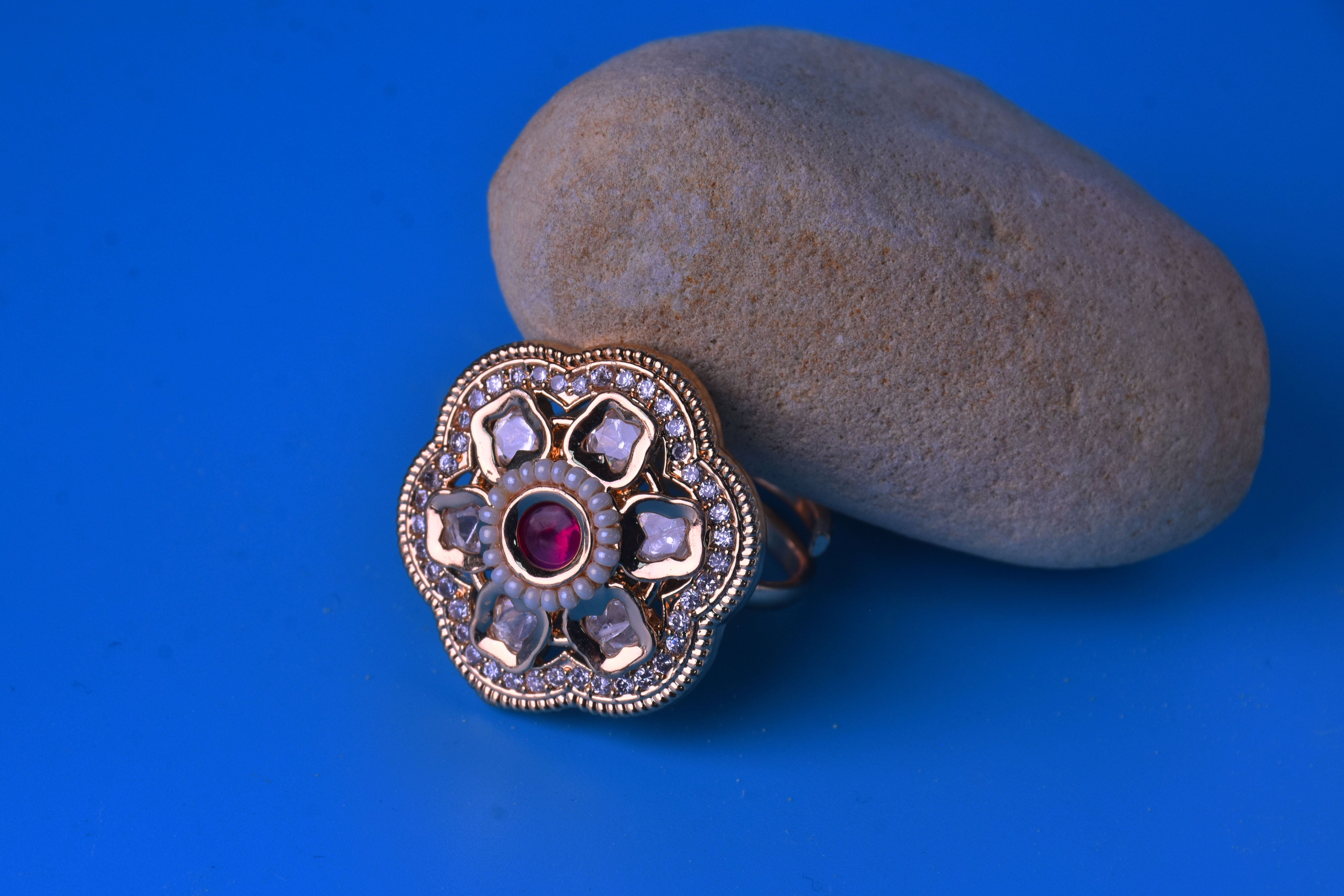 Mumtaz Kundan Meenakari Ring