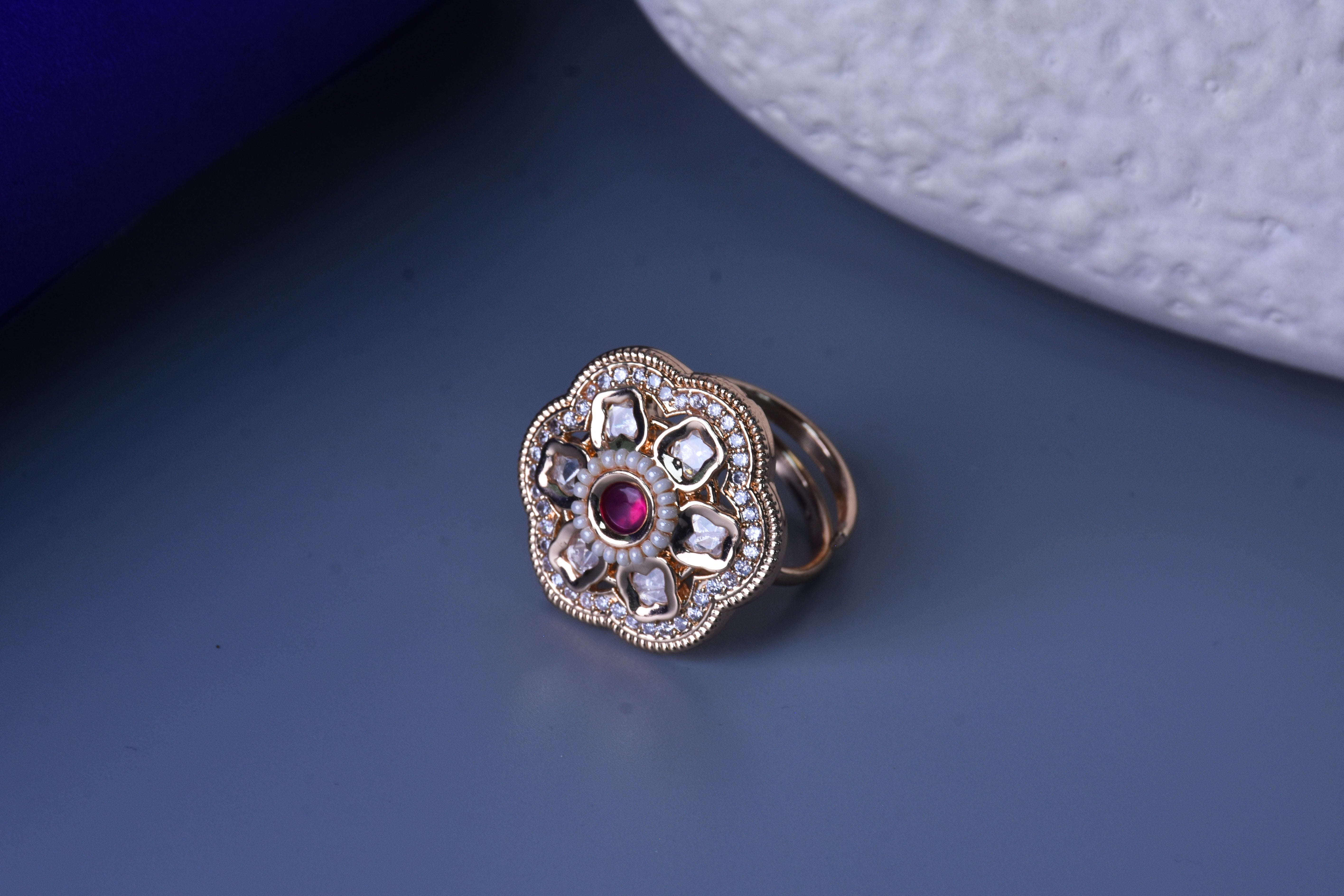 Mumtaz Kundan Meenakari Ring