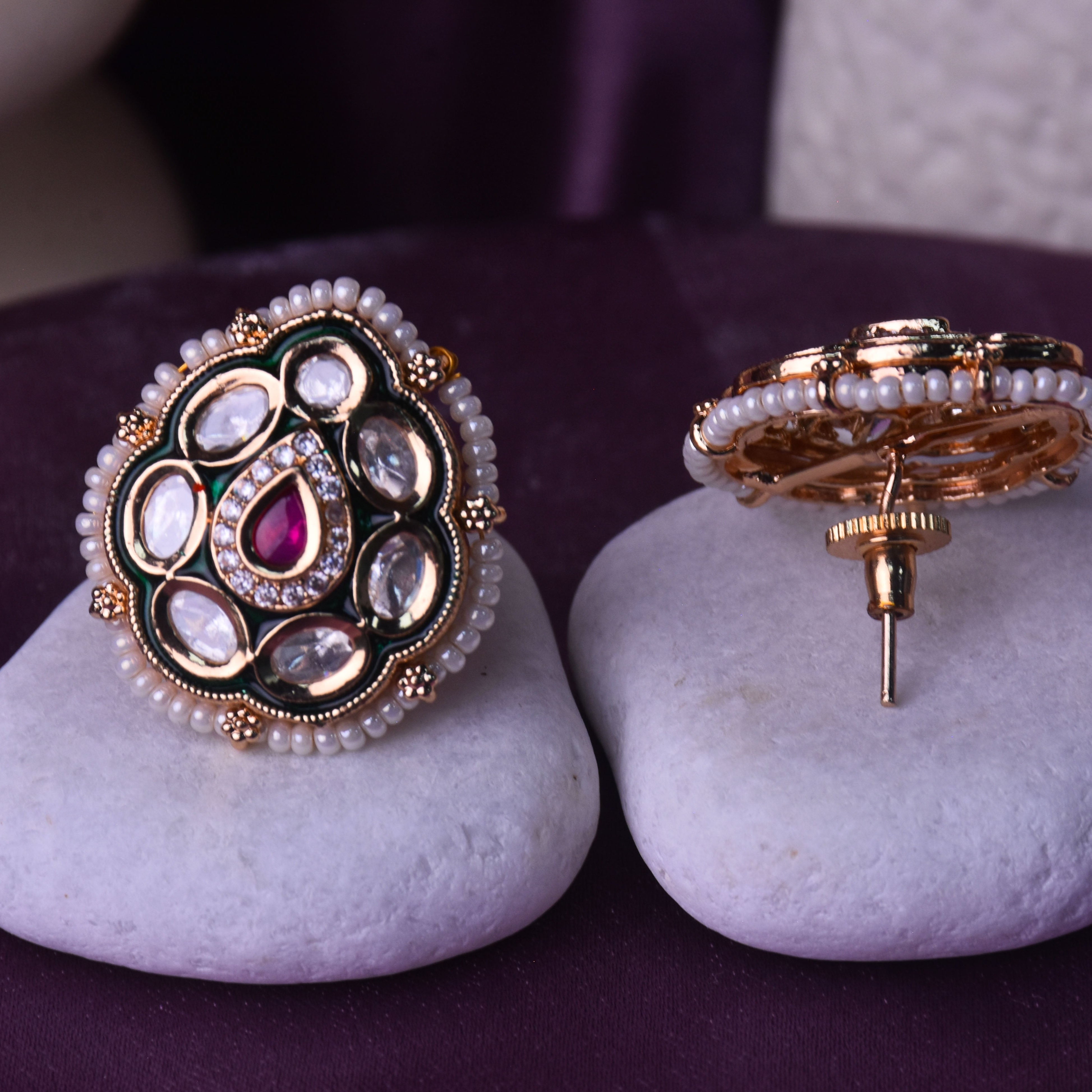 Meera Kundan Stud Earrings