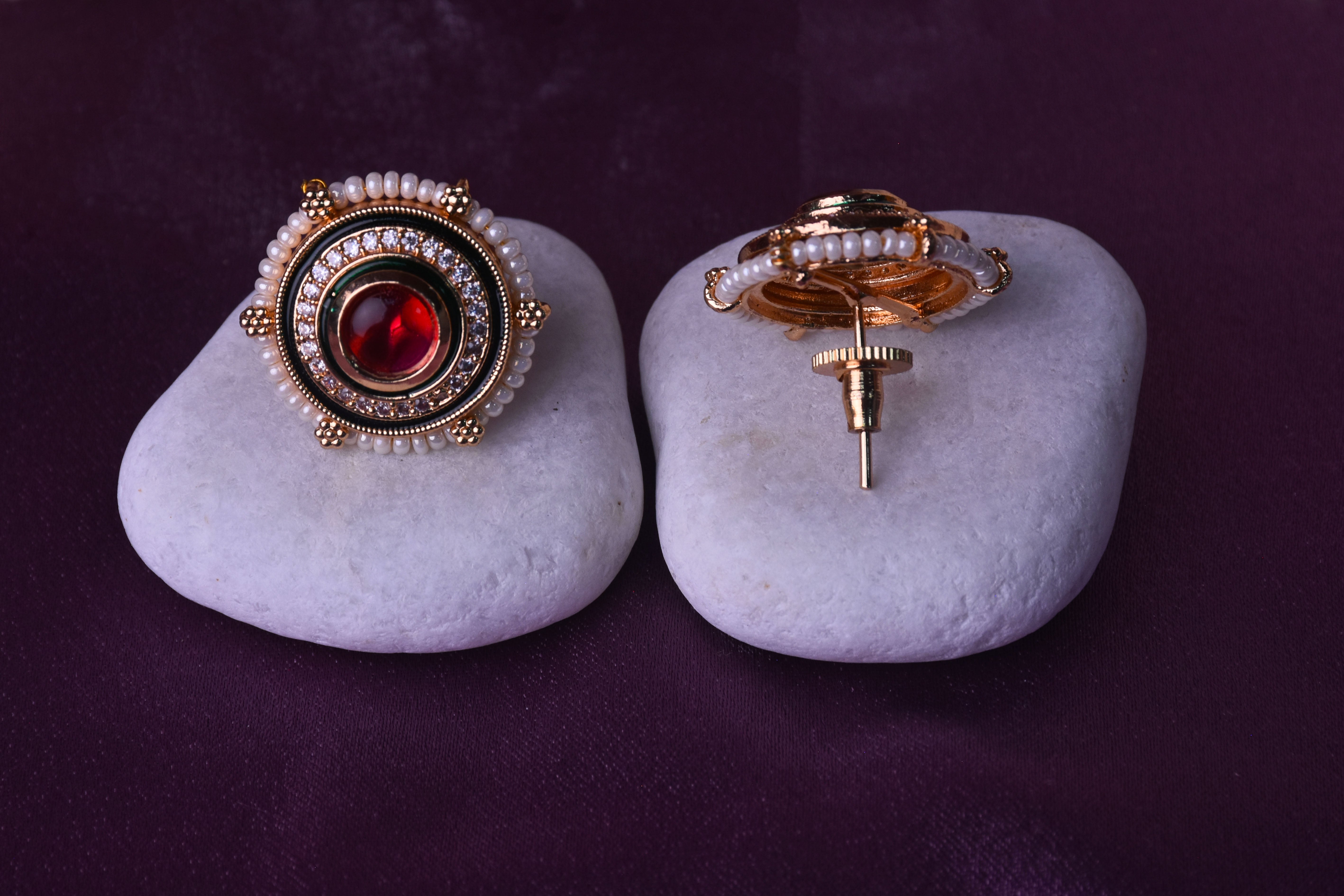 Rupanjali Kundan Rupy Stud Earrings