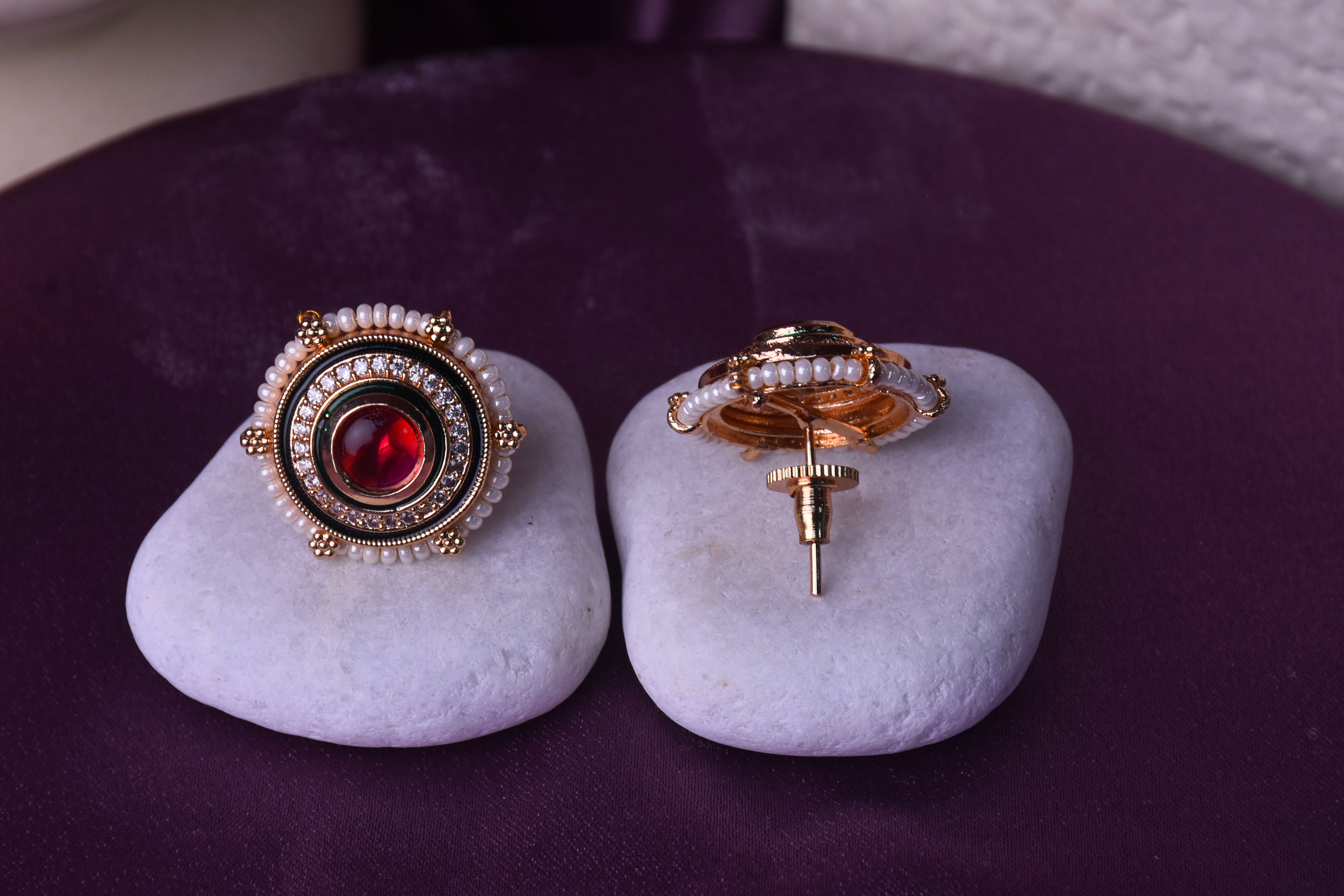 Rupanjali Kundan Rupy Stud Earrings