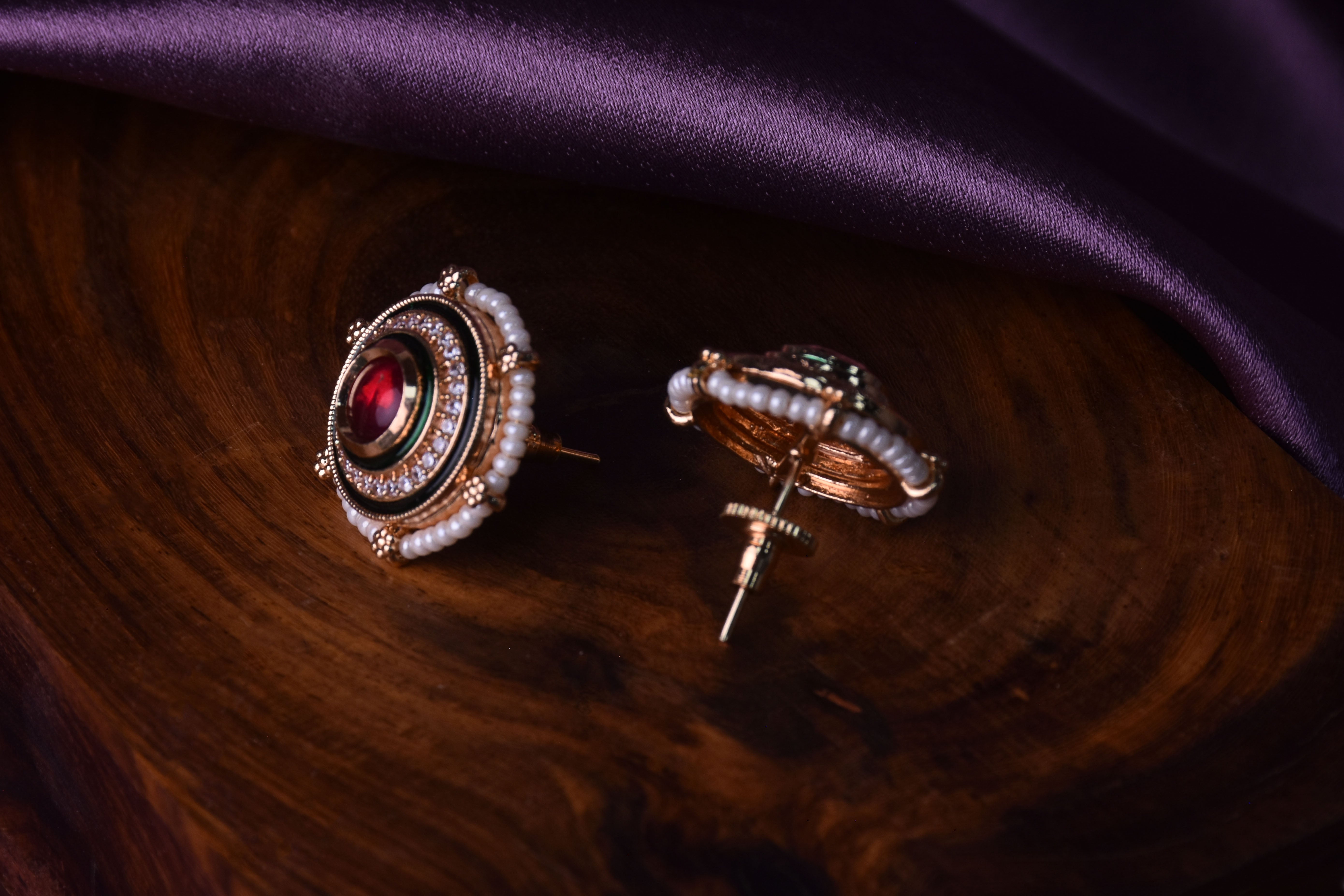 Rupanjali Kundan Rupy Stud Earrings
