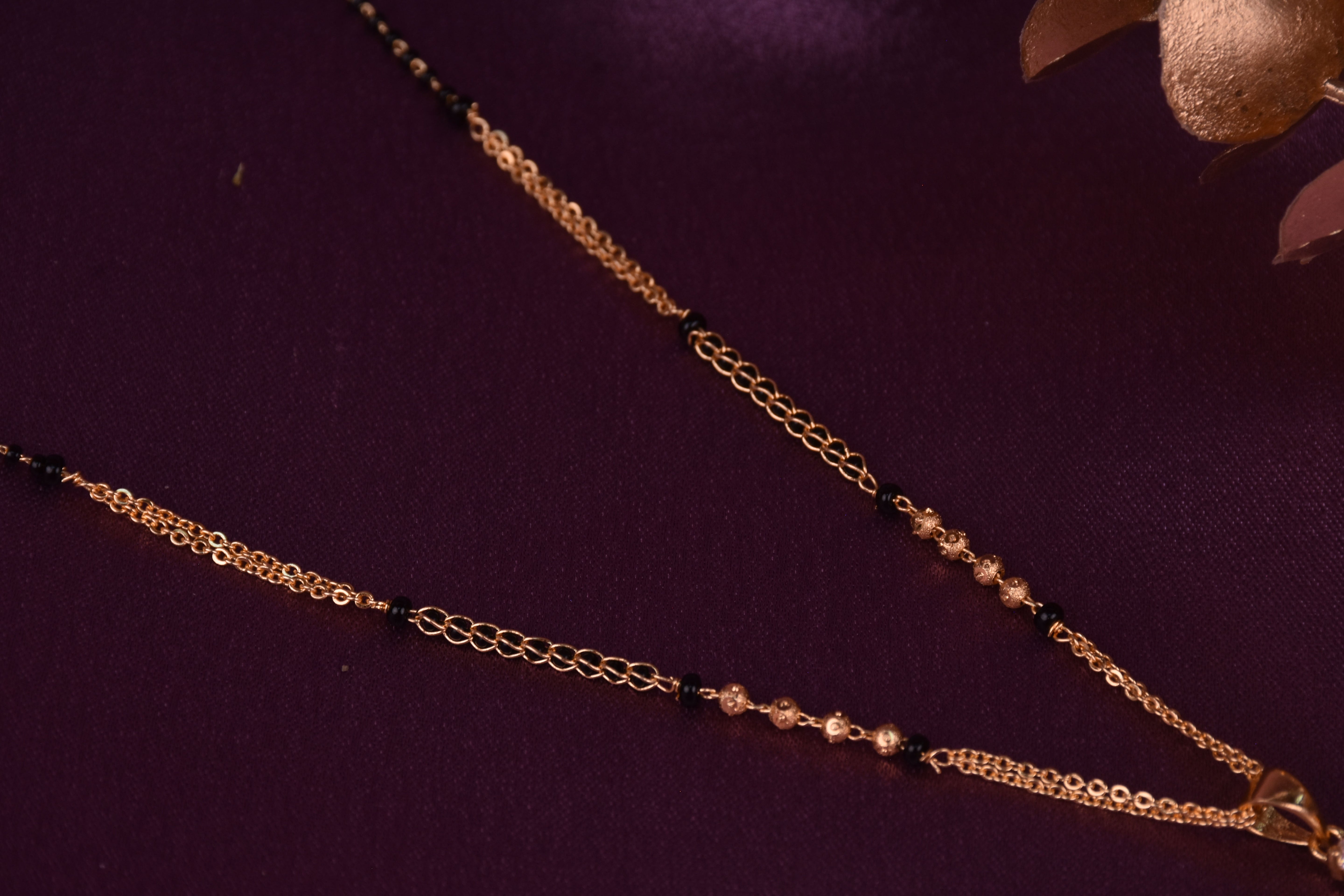 Uniquely Crafted Floral Mangalsutra with CZ Stone for Newly Married -Gift for her