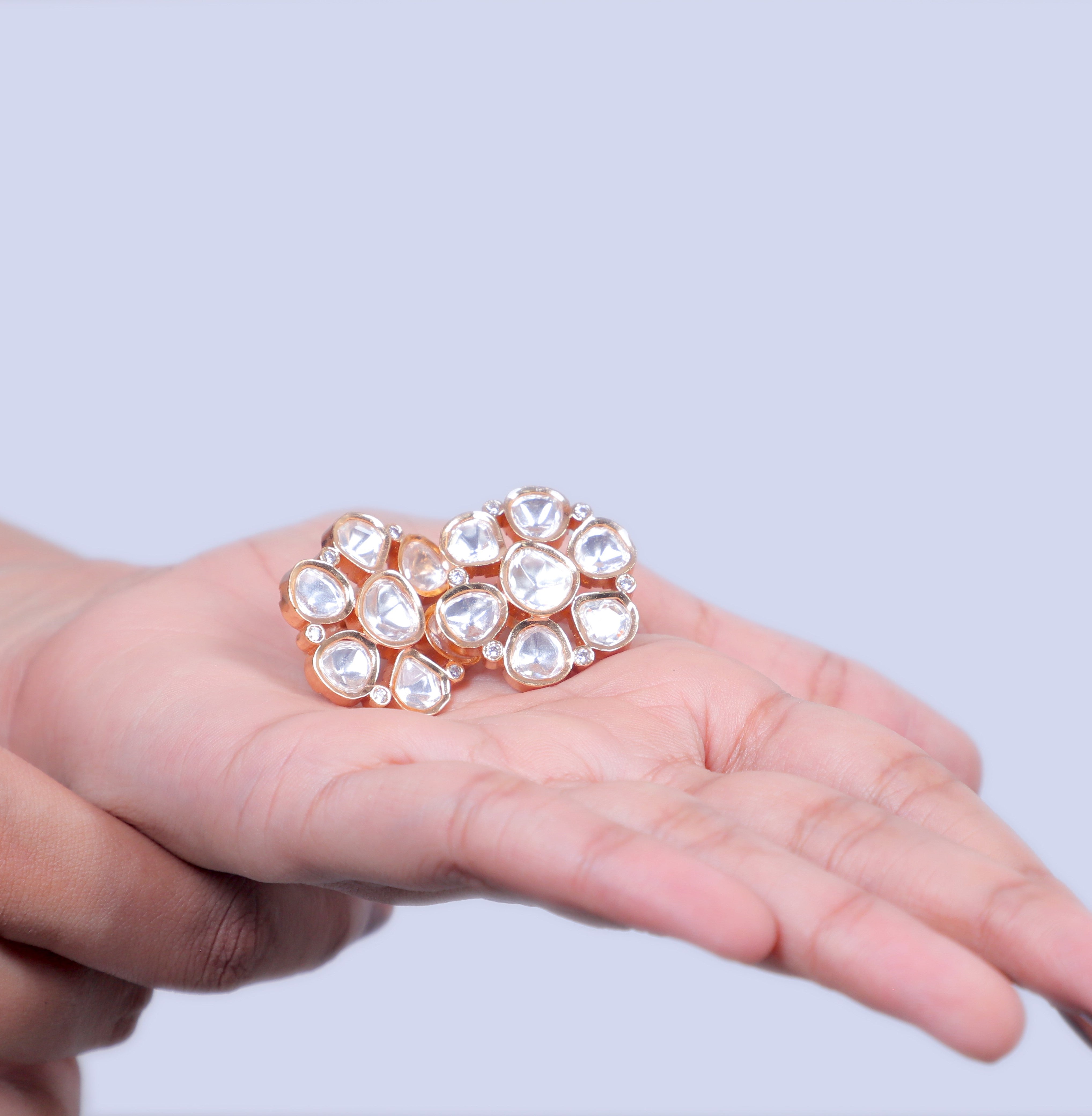 Timeless Glamour Gold plated Moissanite Stud Earrings