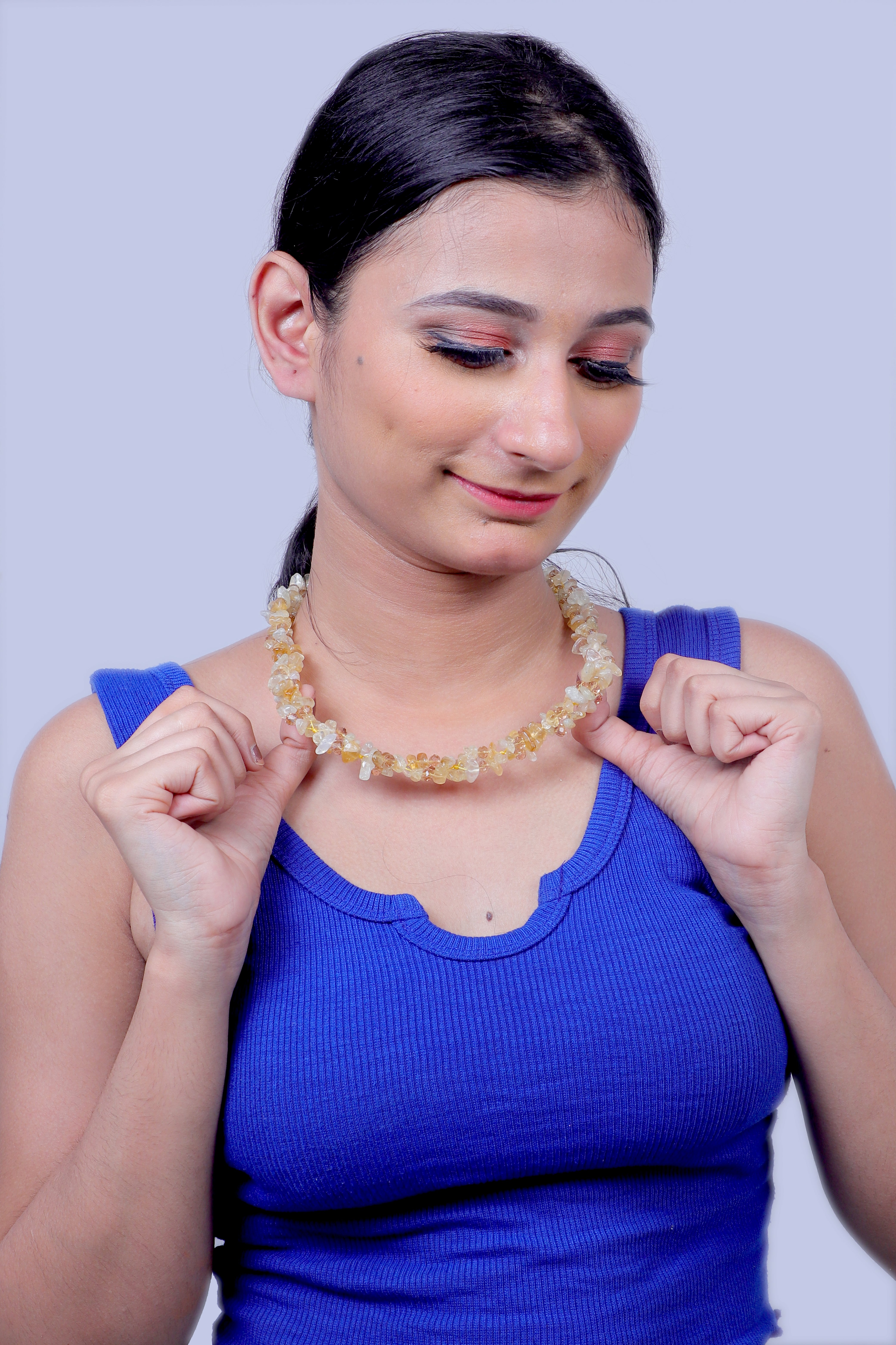 Waves Of Color Unshape Coated Stones Necklace