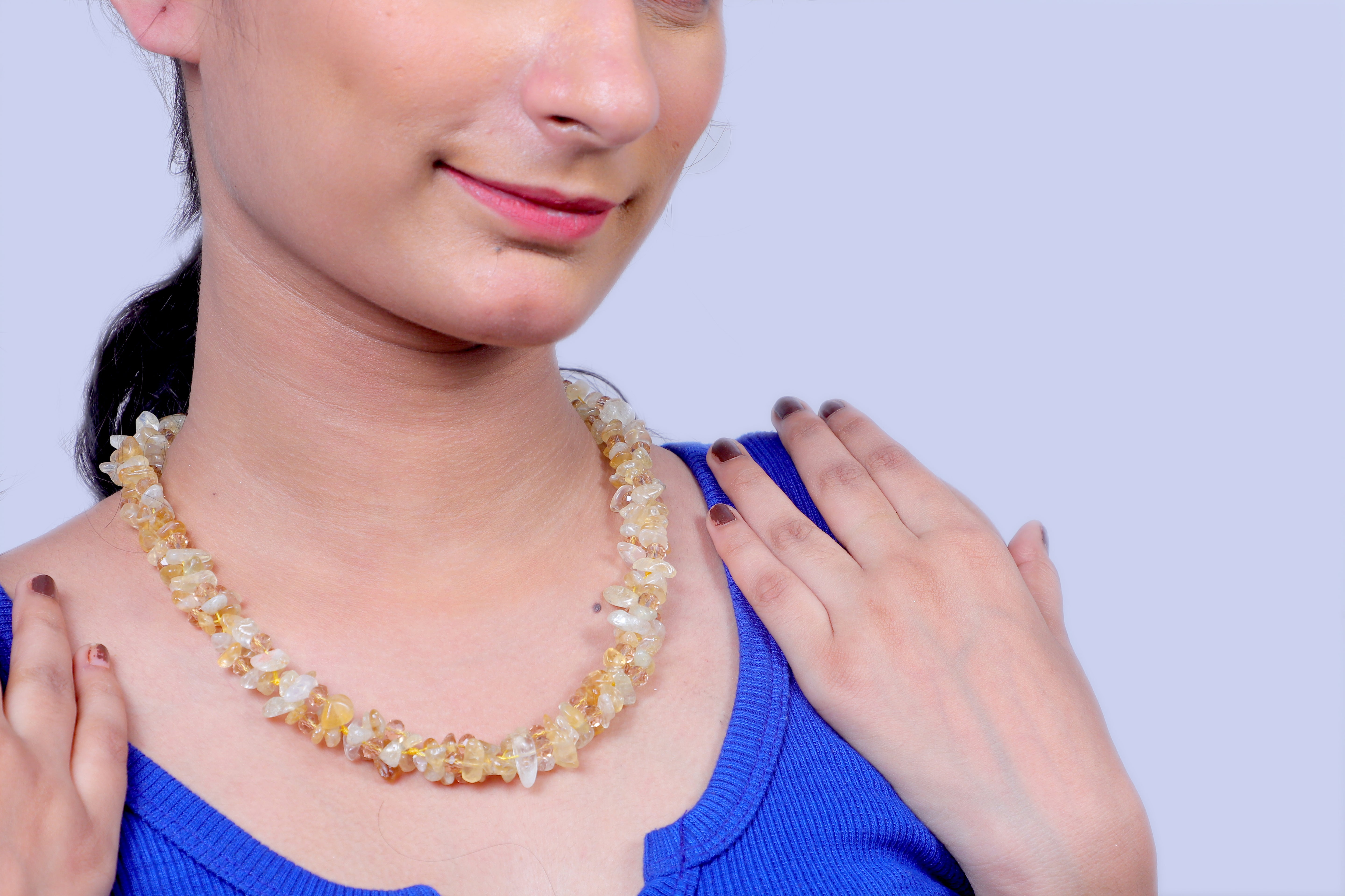 Waves Of Color Unshape Coated Stones Necklace