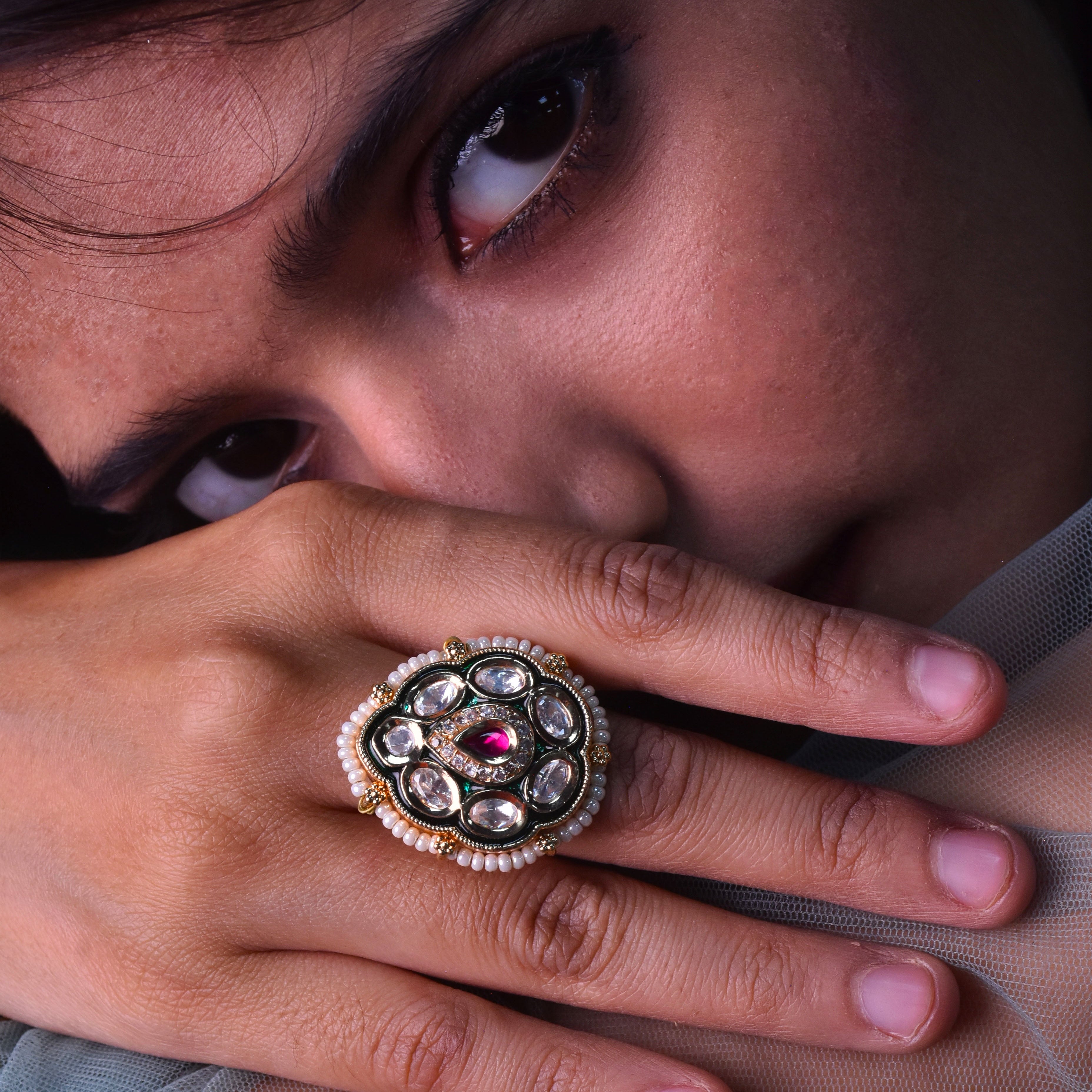 Tisha Kundan Ring