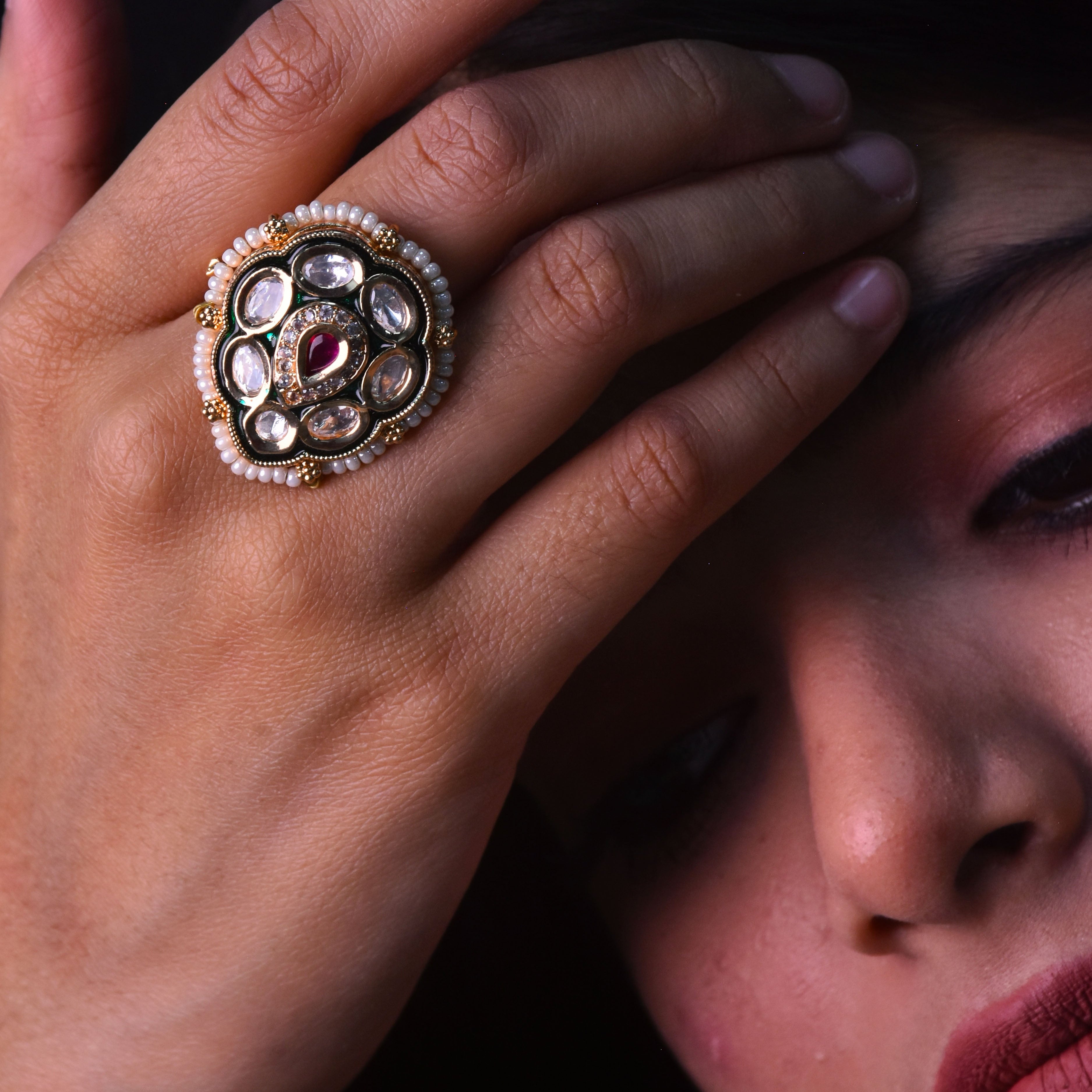 Tisha Kundan Ring