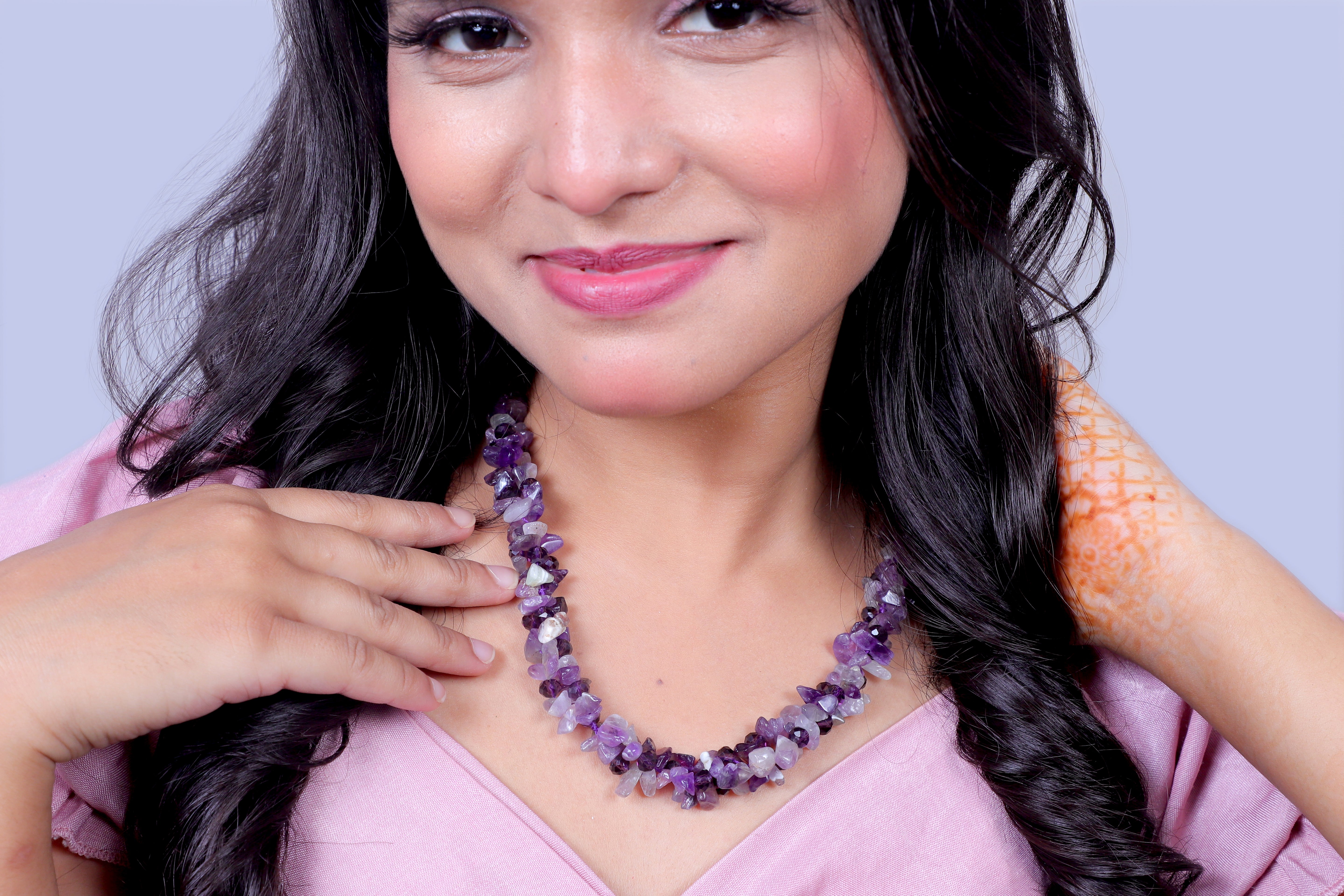 Waves Of Color Unshape Coated Stones Necklace