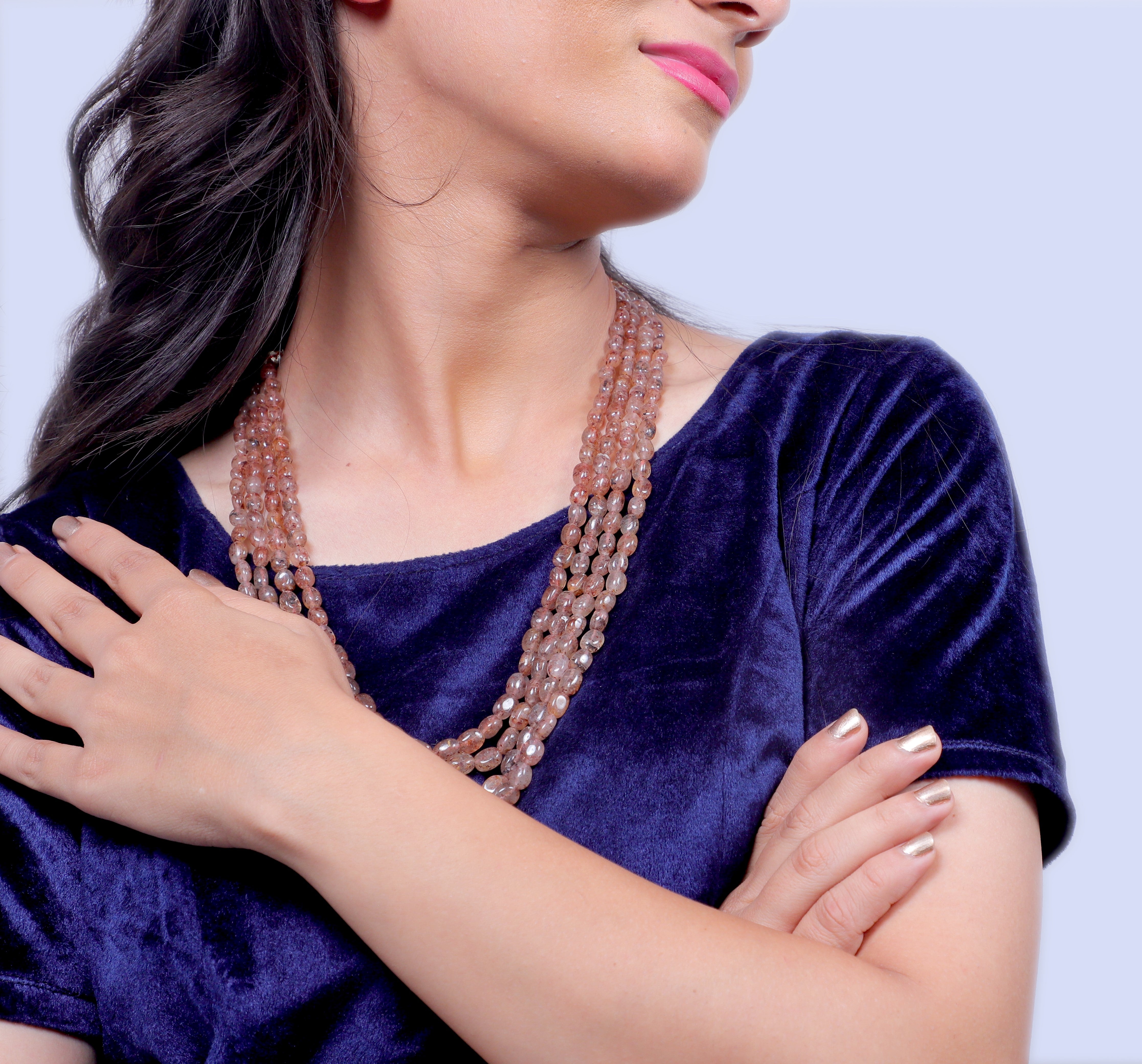 Bohemian Natural Russian Strawberry Beads Layered Necklace