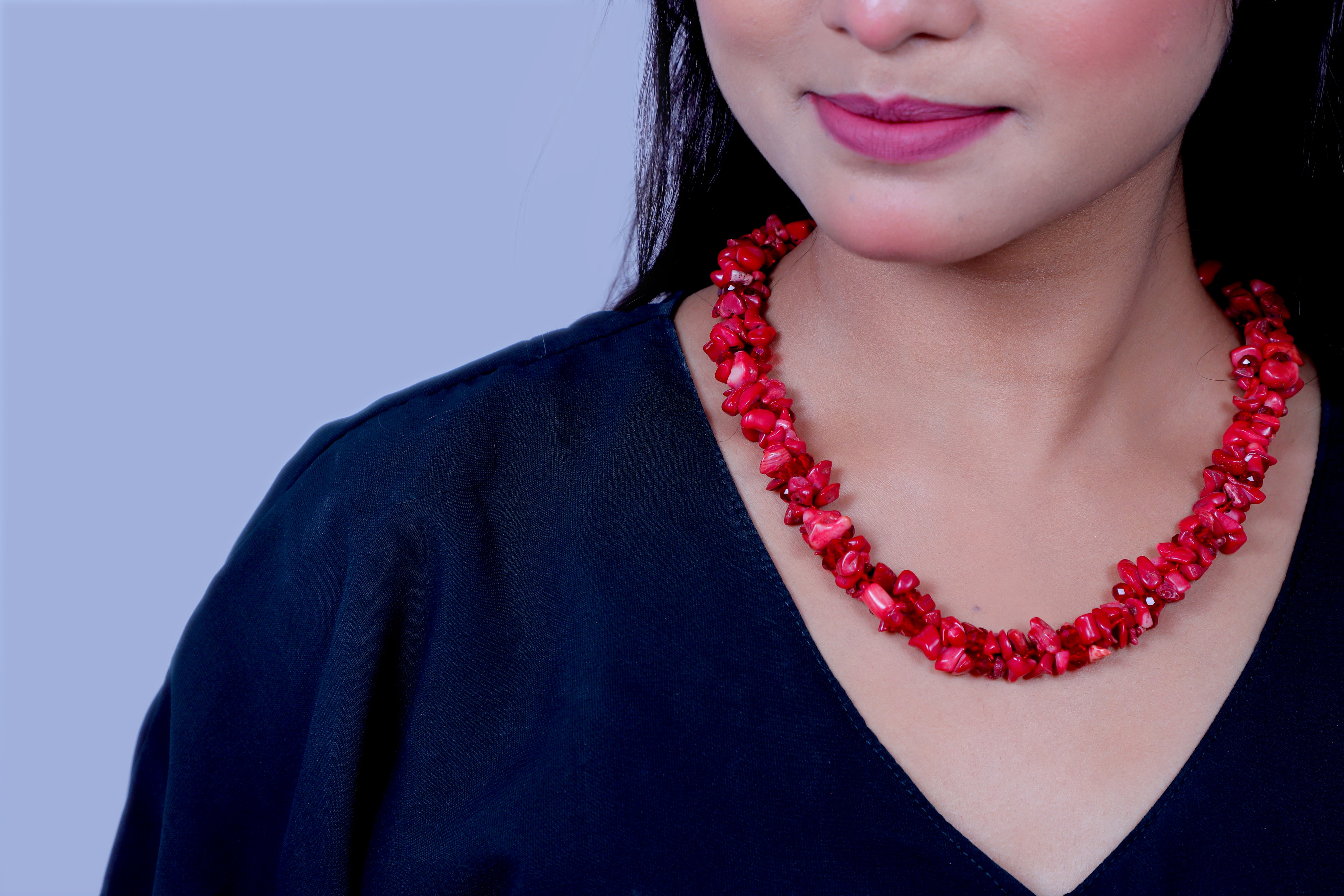 Waves Of Color Unshape Coated Stones Necklace
