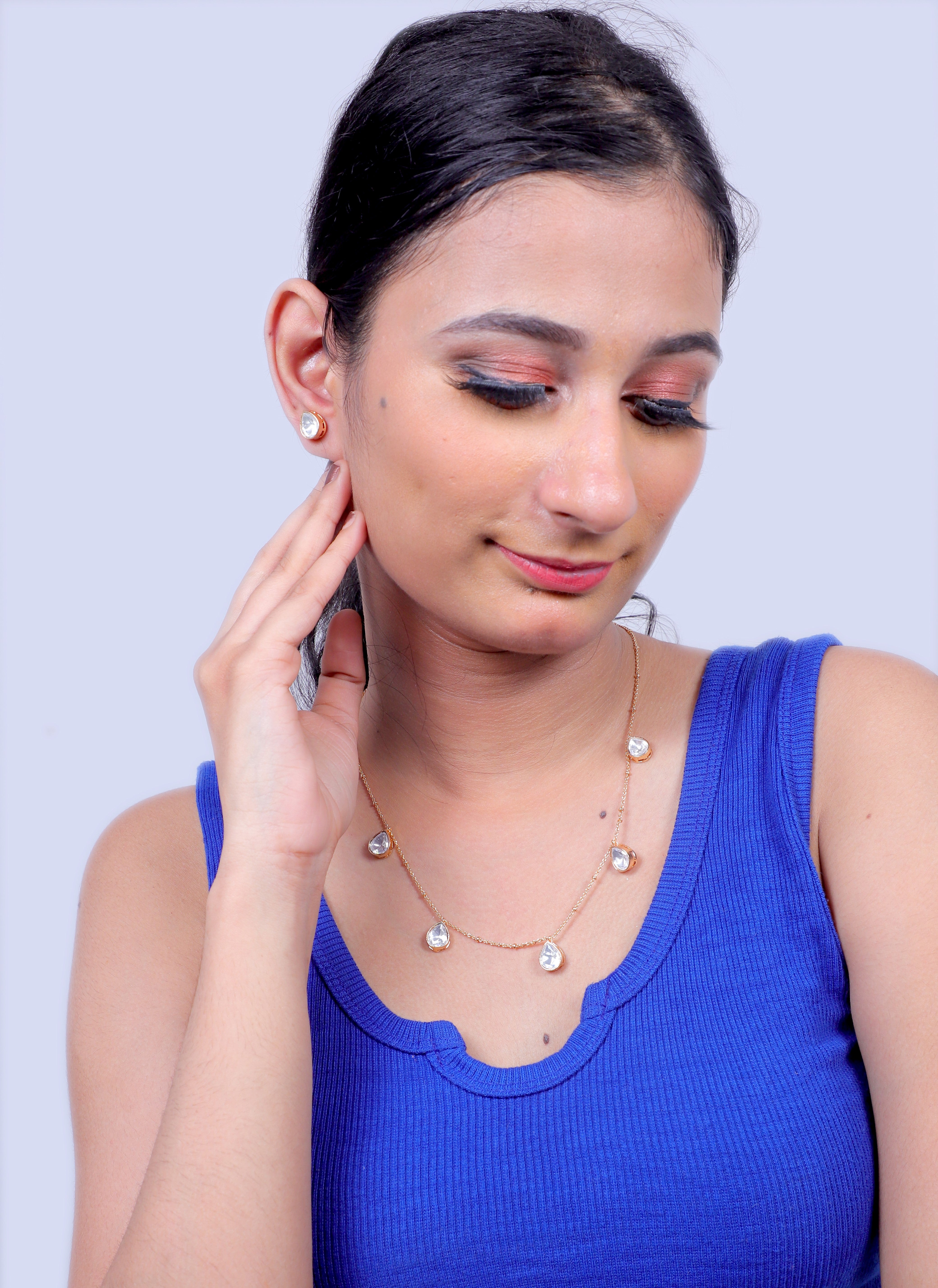 Tiny Twinkle Moissanite Delicate Necklace for Girls & women's