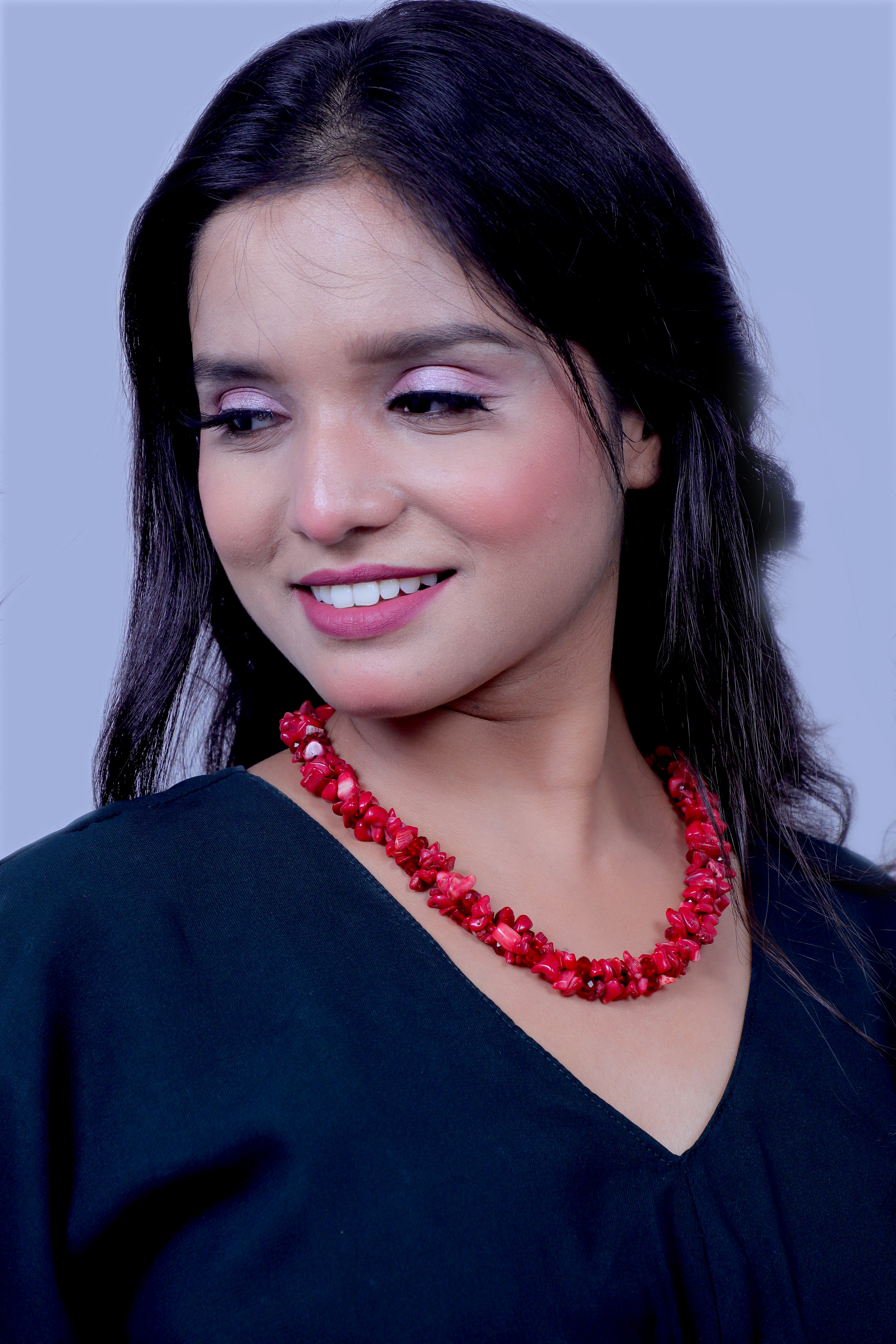 Waves Of Color Unshape Coated Stones Necklace