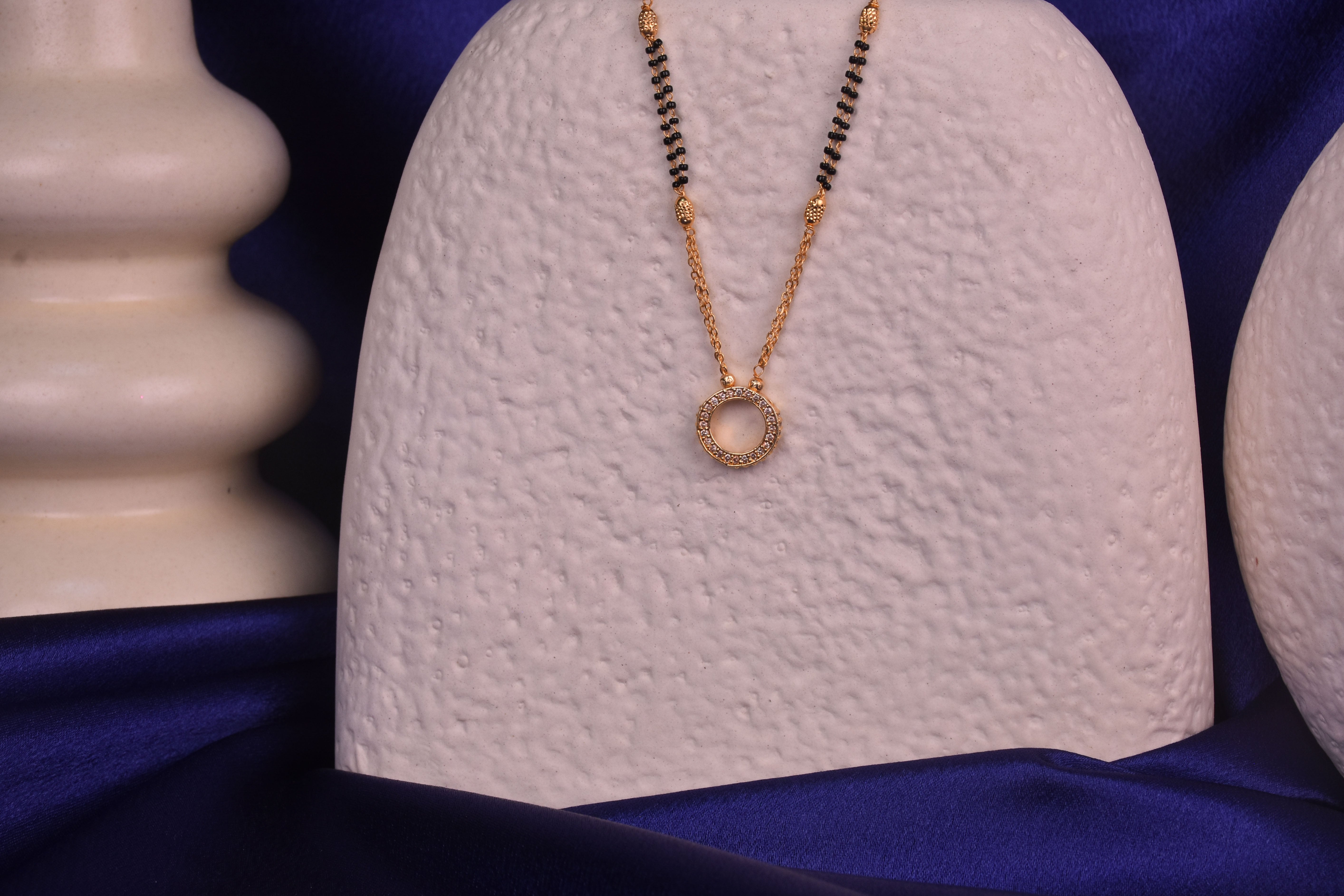 Trendy Gold-Plated Mangalsutra with CZ Stone