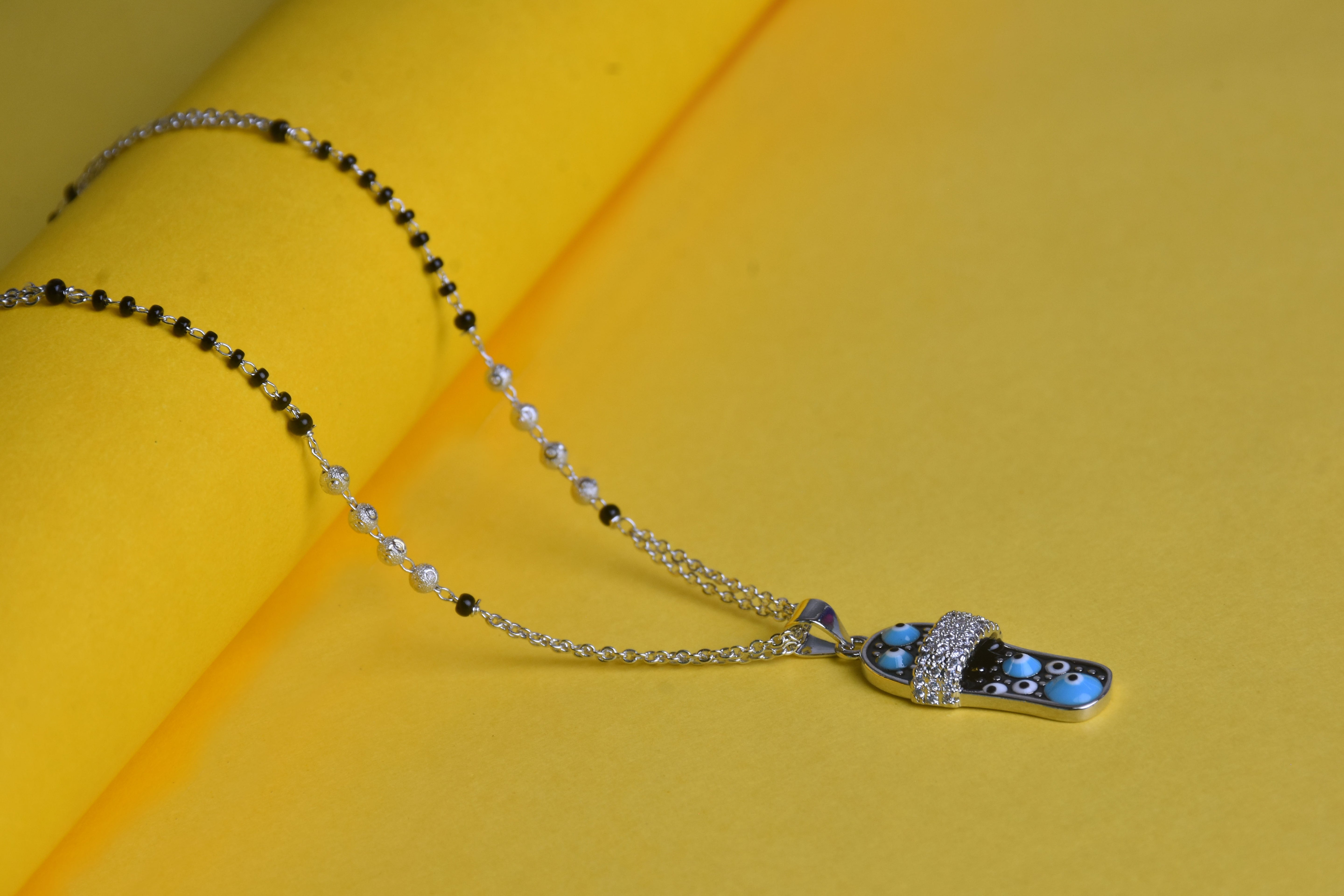 Silver Plated Stylish Evil Eye Mangalsutra for Valentine’s Gift to Remember