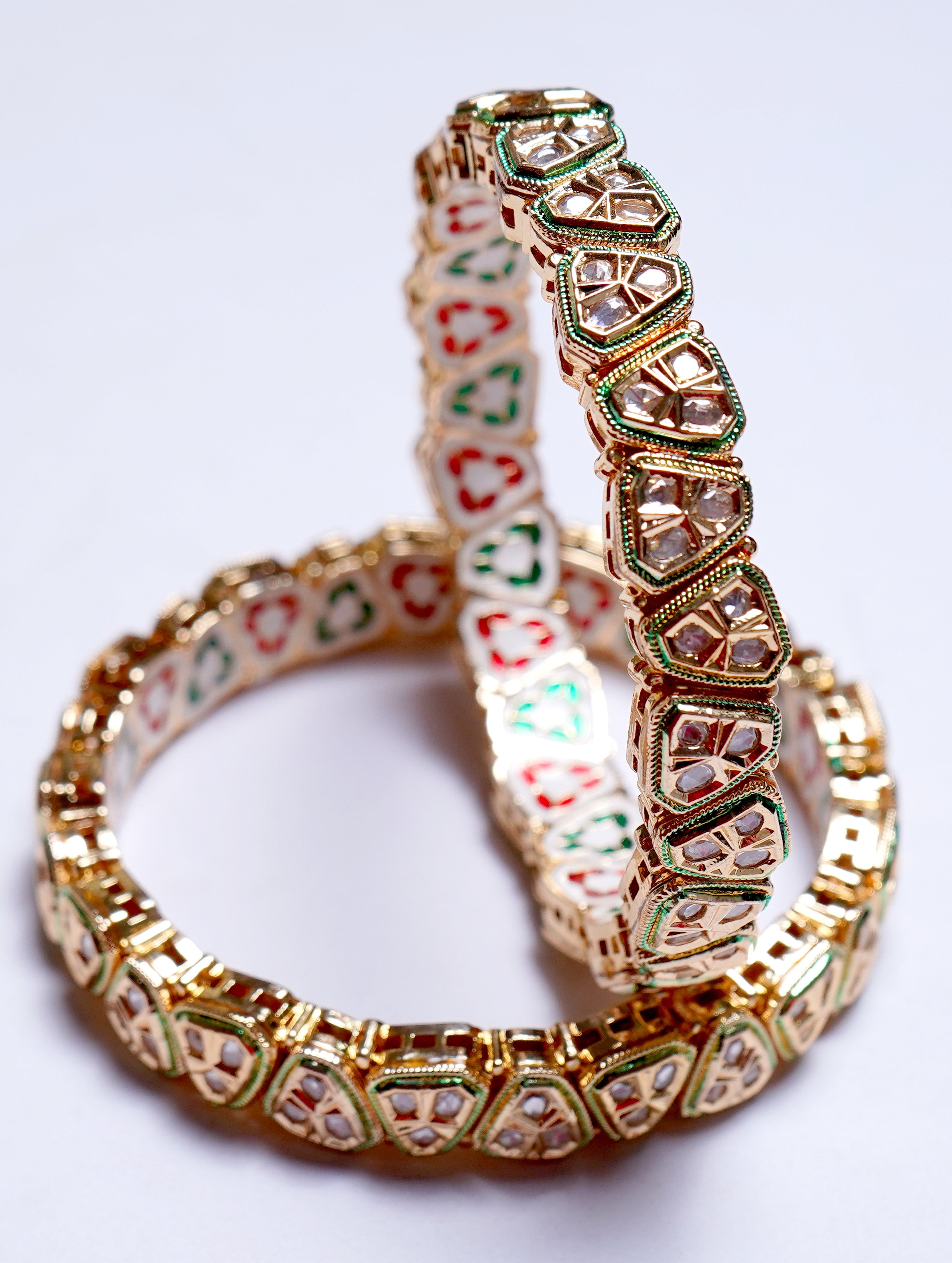 Traditional Kundan Meenkari Enamel Bangles