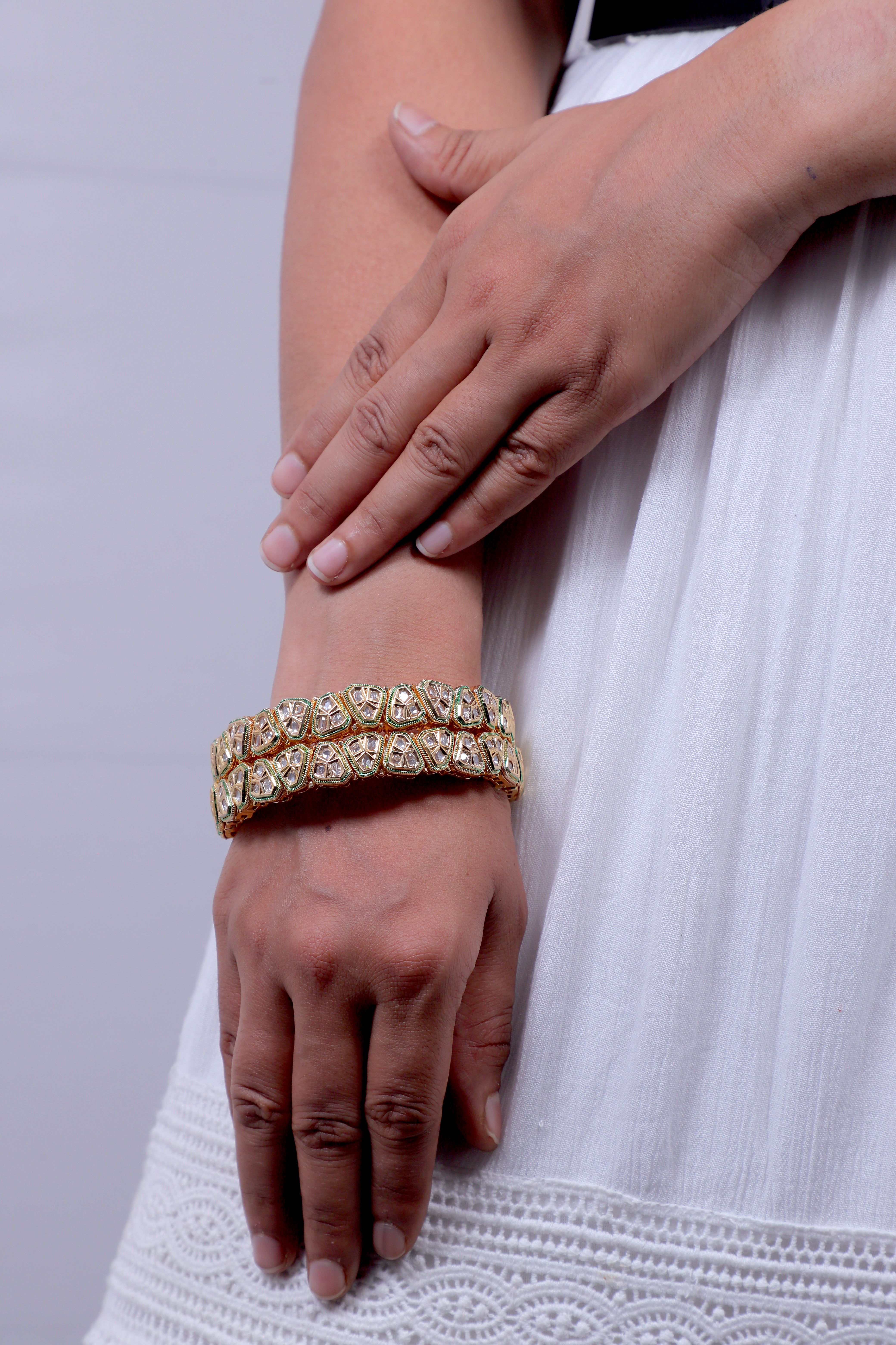 Traditional Kundan Meenkari Enamel Bangles