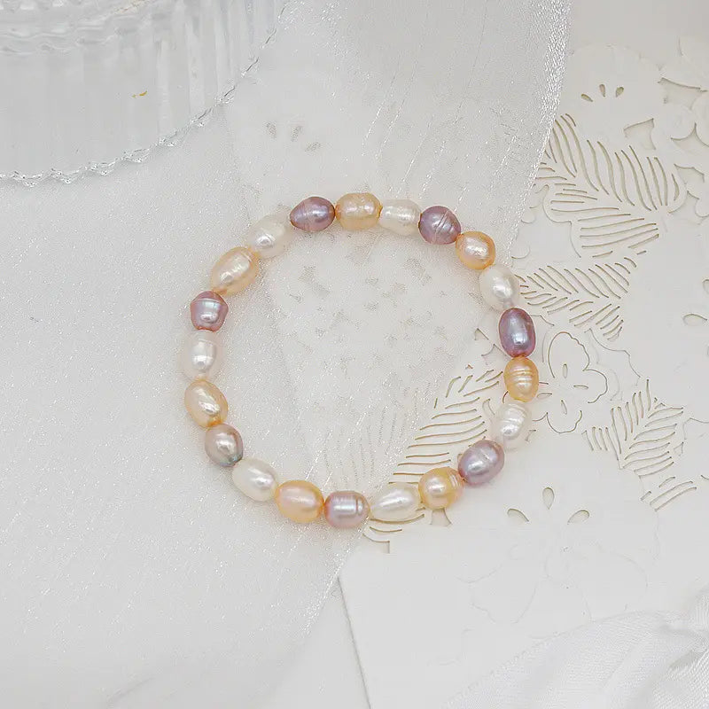 Elegant Beach Beaded Natural Baroque Freshwater Pearls Lucky Vintage Bracelet