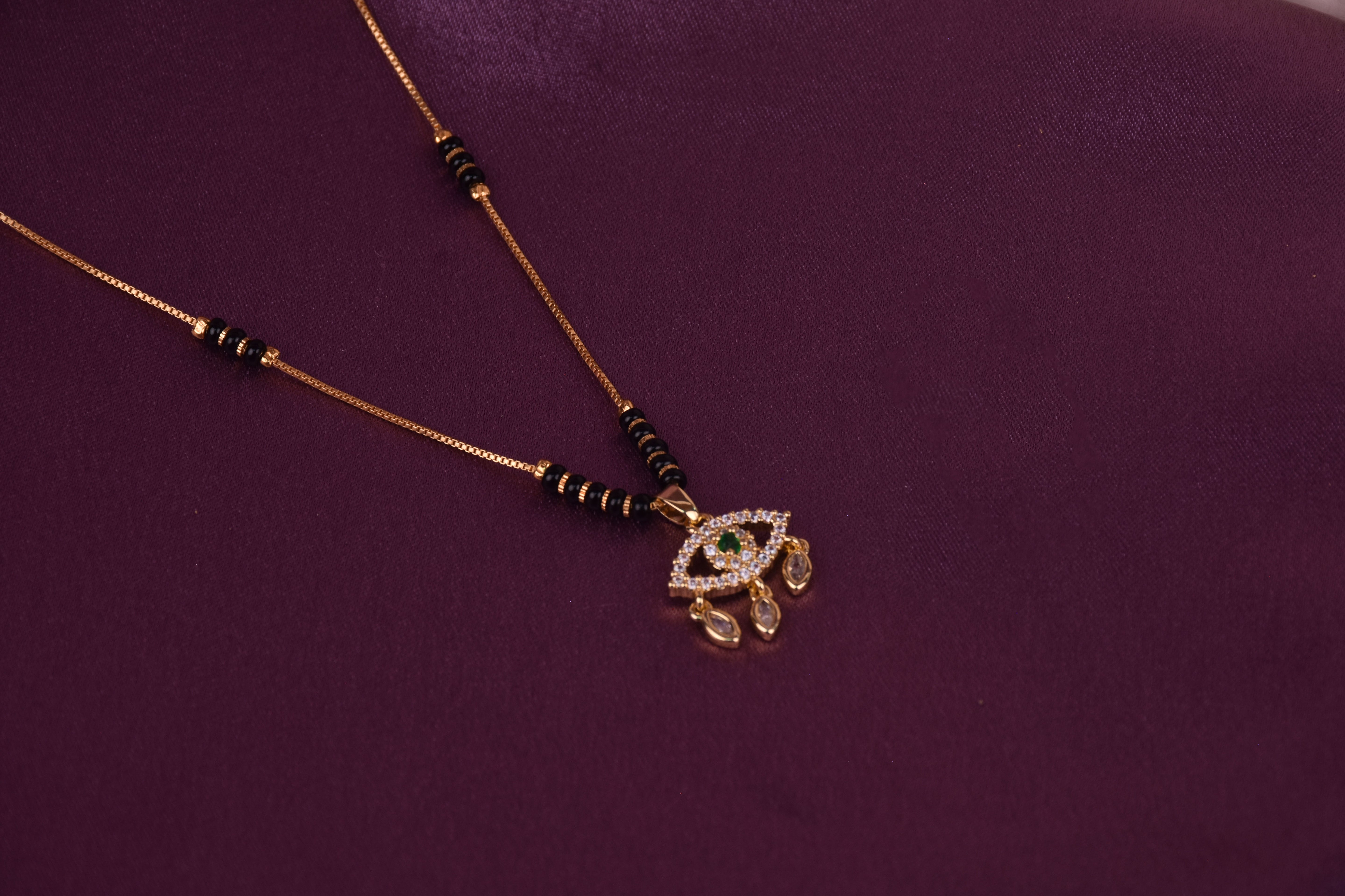 Elegant Evil Eye Mangalsutra in 18K Gold Plating Ideal Gift for Mom & Sister
