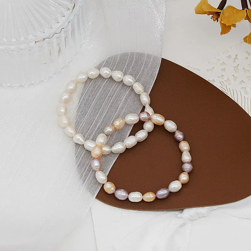 Elegant Beach Beaded Natural Baroque Freshwater Pearls Lucky Vintage Bracelet