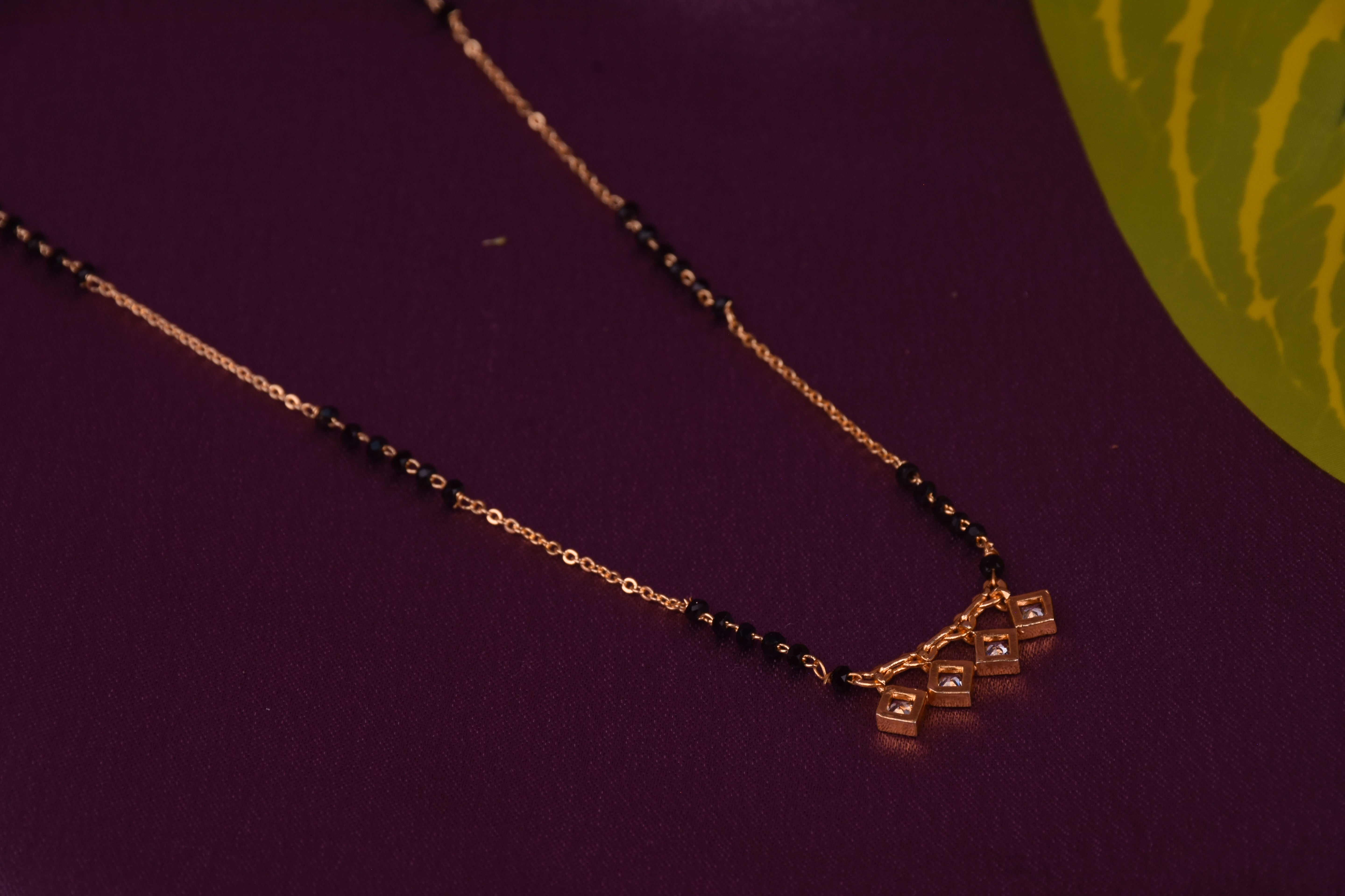Stunning Diamond CZ stone Necklace in -Gold Plated mangalsutra -Perfect Gift for women