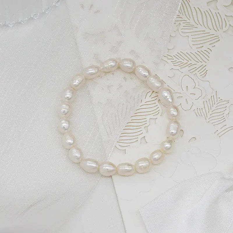 Elegant Beach Beaded Natural Baroque Freshwater Pearls Lucky Vintage Bracelet