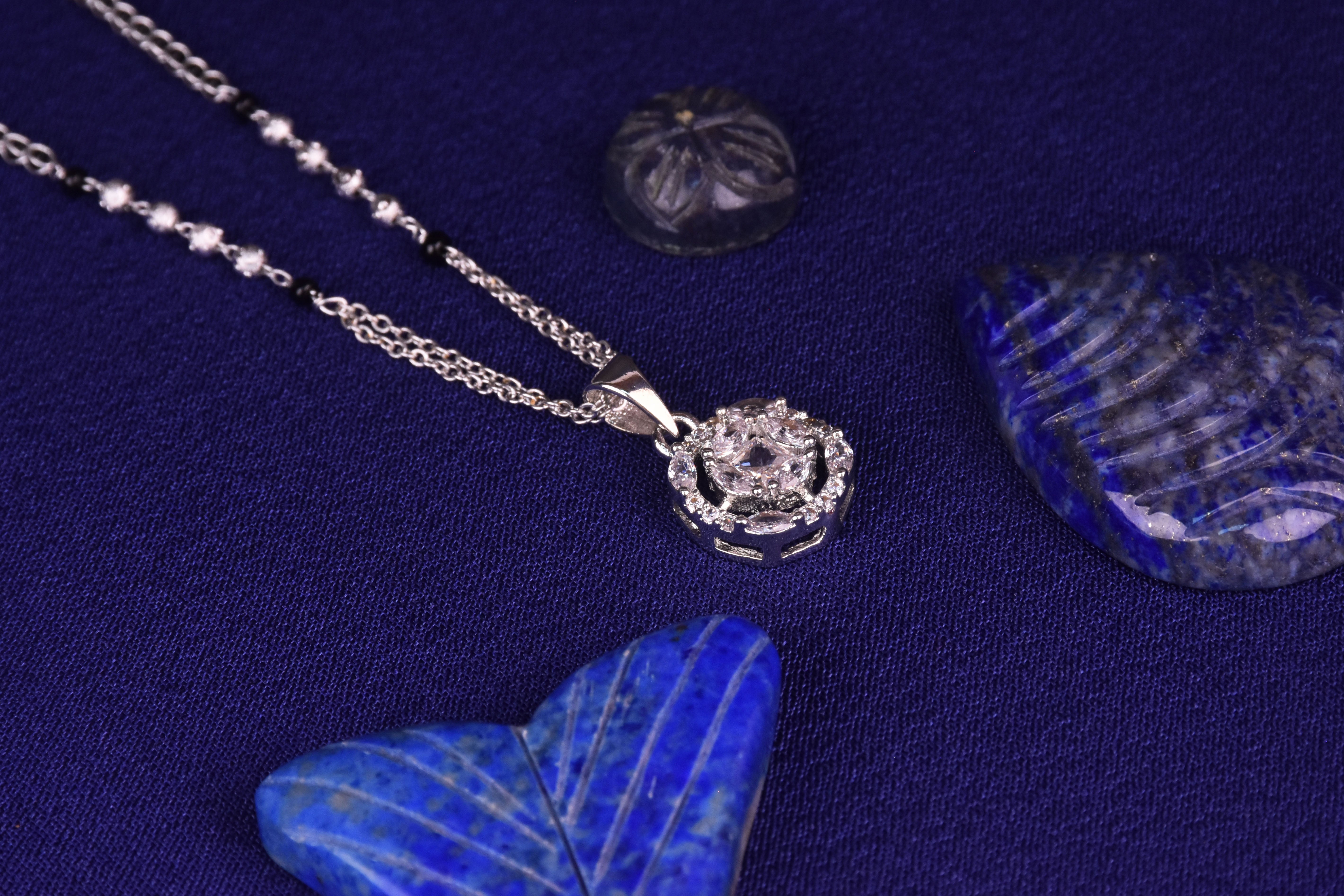Silver-Plated Mangalsutra with Dazzling CZ Stones