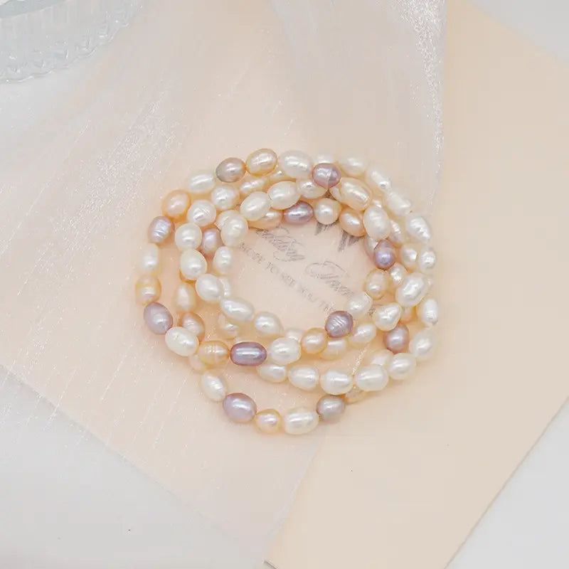 Elegant Beach Beaded Natural Baroque Freshwater Pearls Lucky Vintage Bracelet